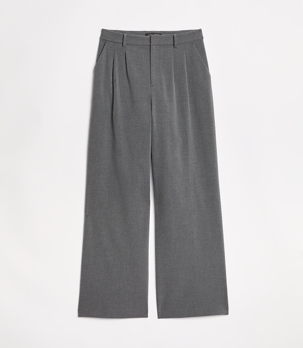 Tall LOFT Versa Seasonless Stretch Double Pleat Wide Leg Pants in Heather
