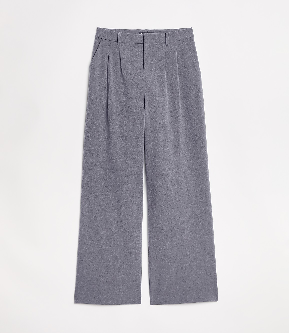 LOFT Versa Seasonless Stretch Double Pleat Wide Leg Pants in Heather