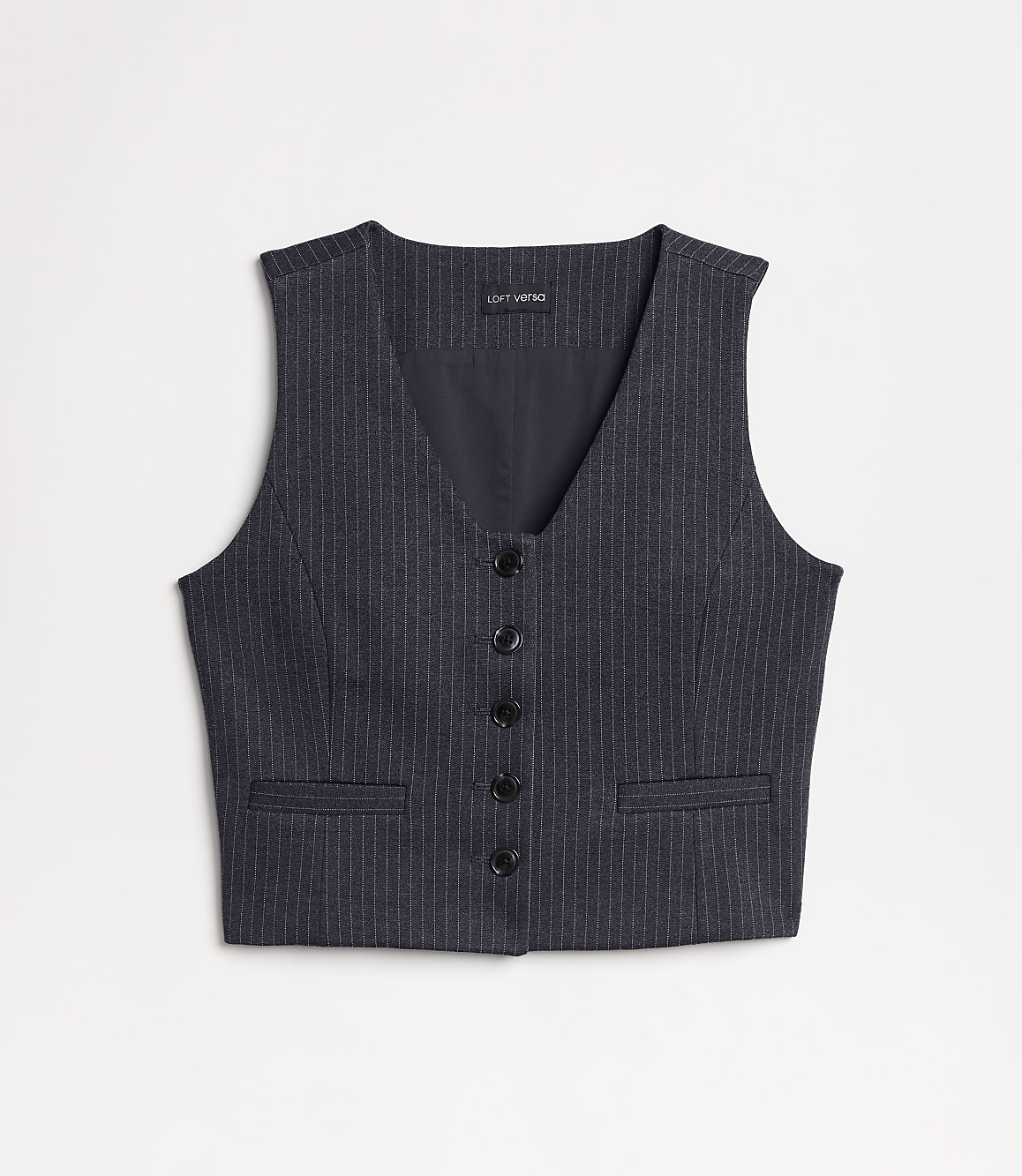 LOFT Versa Ponte Pocket Vest in Pinstripe