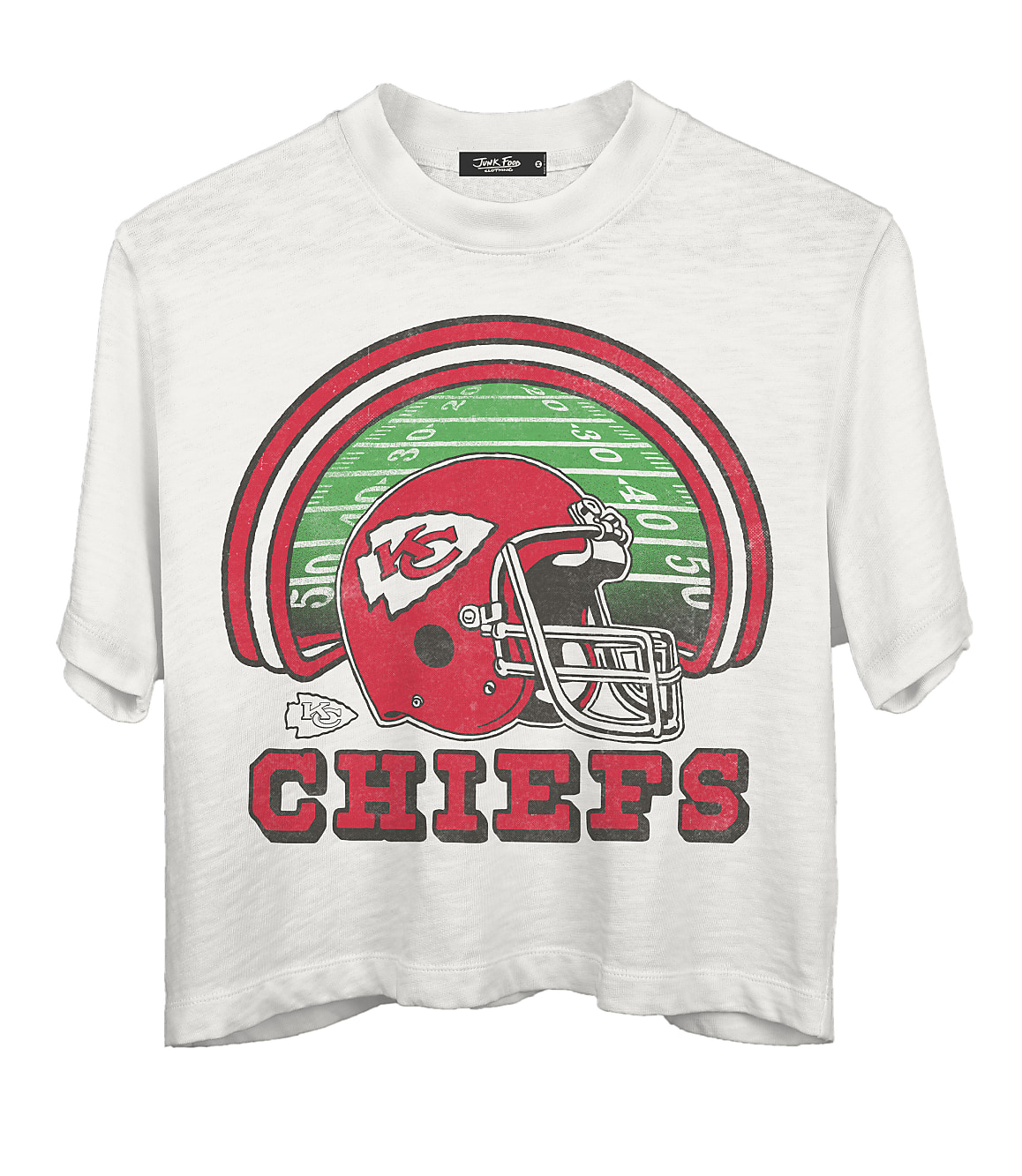 Junk Food Kansas City Chiefs Game Time Mock Neck Crop Tee