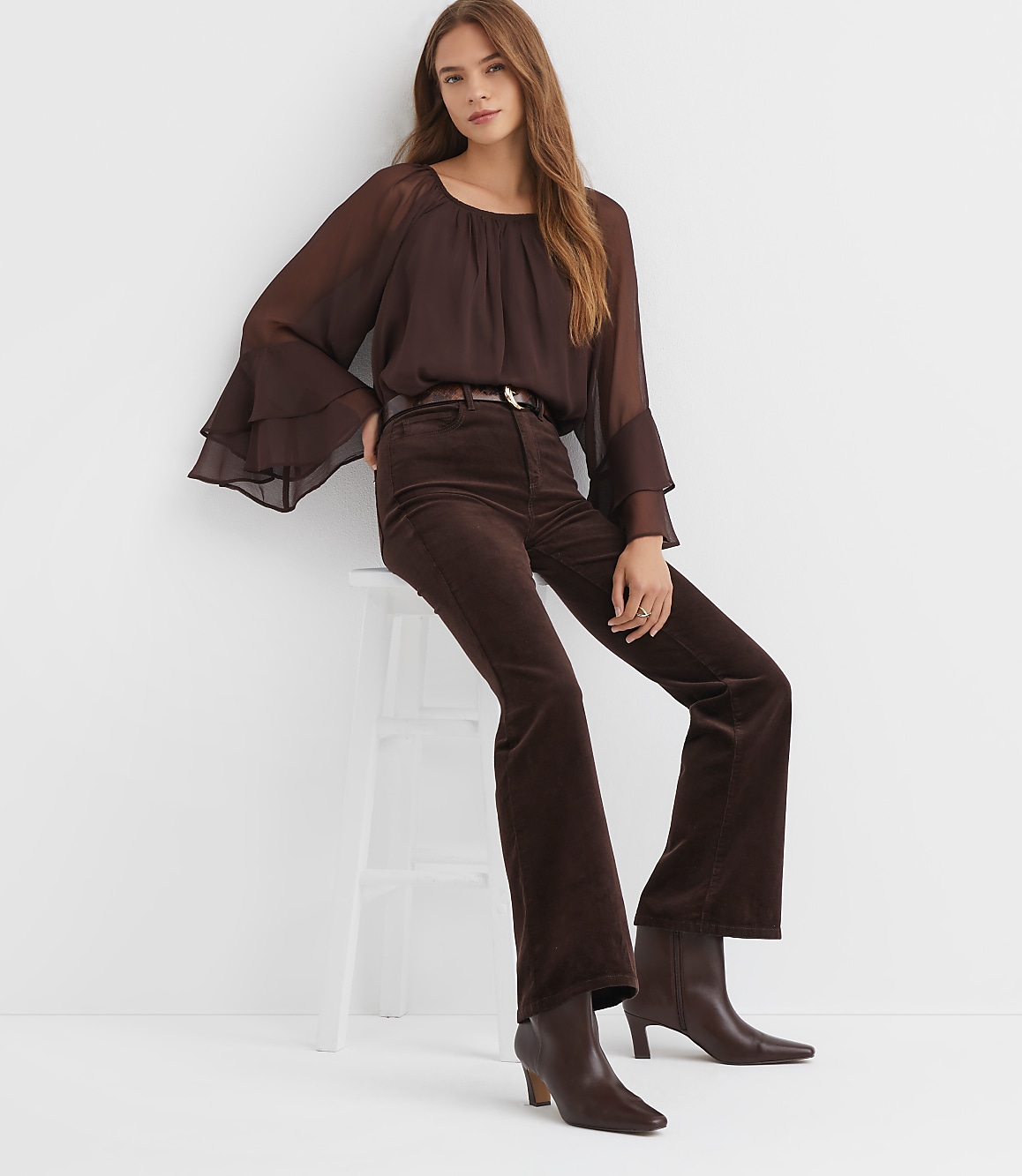 Slim Flare Pants in Corduroy