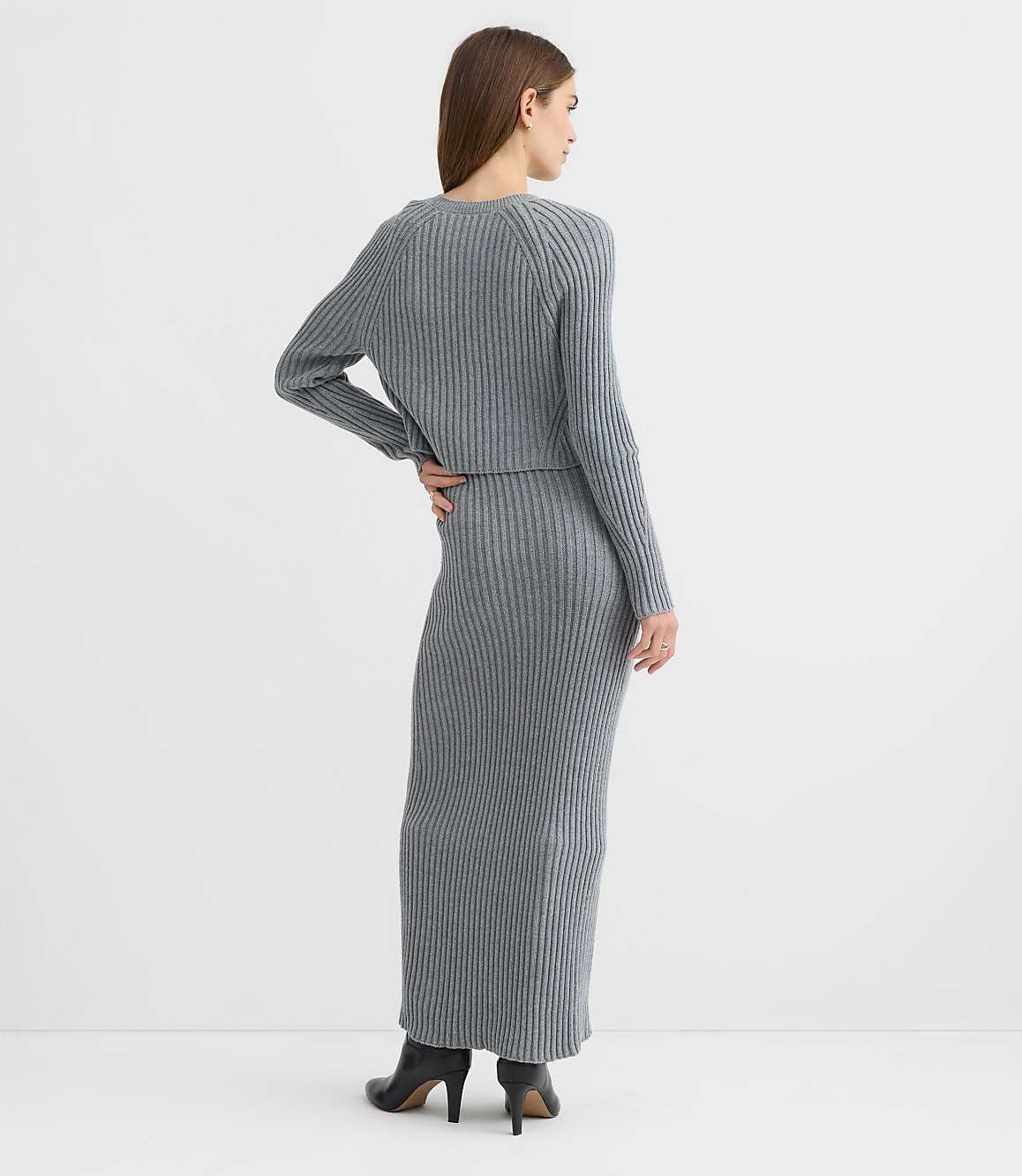 Ribbed Maxi Sweater Dress Set