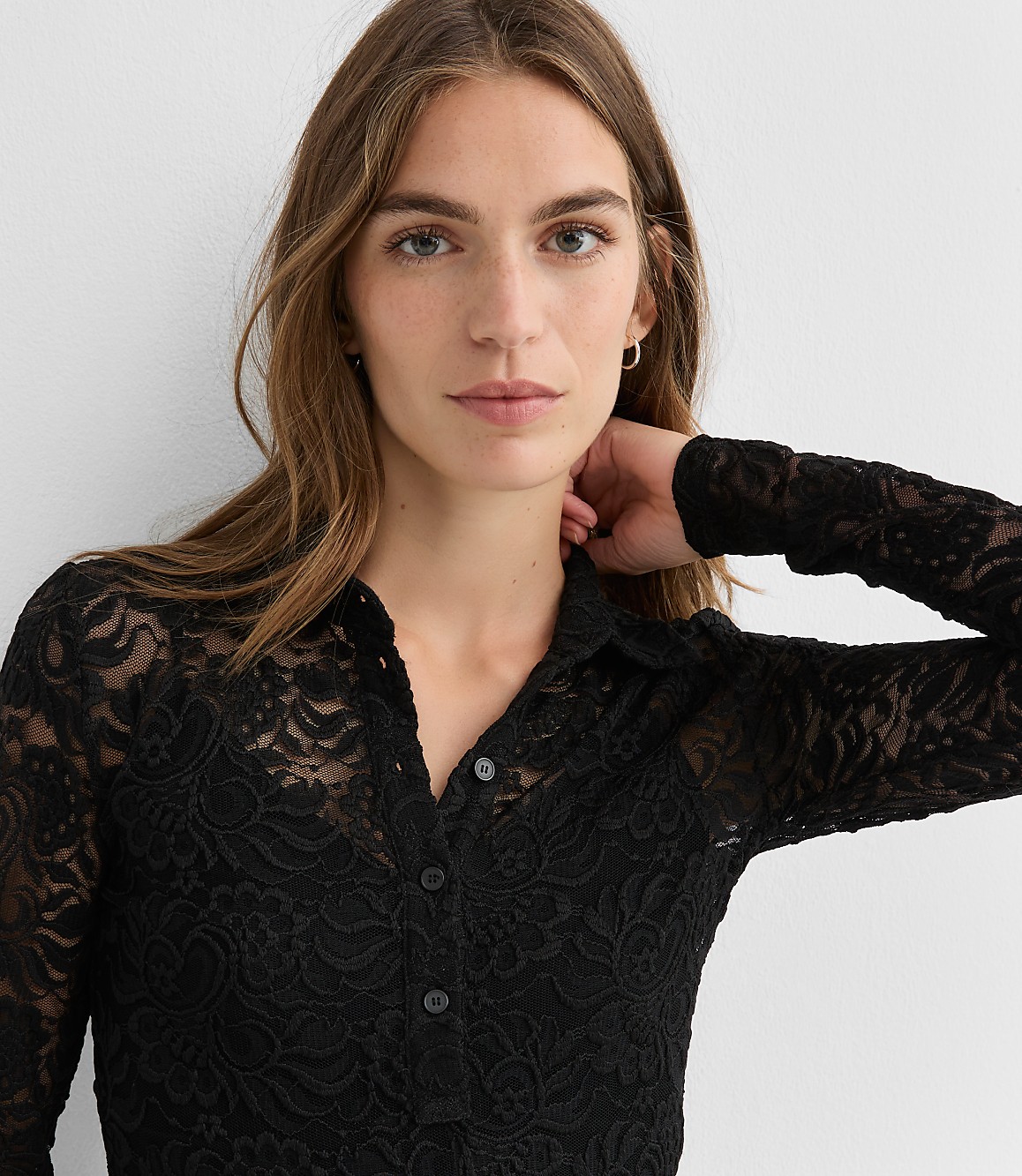 Lace Polo Top