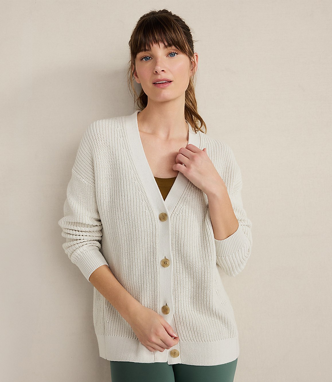 Haven Well Within Organic Cotton Shaker Stitch Cardigan