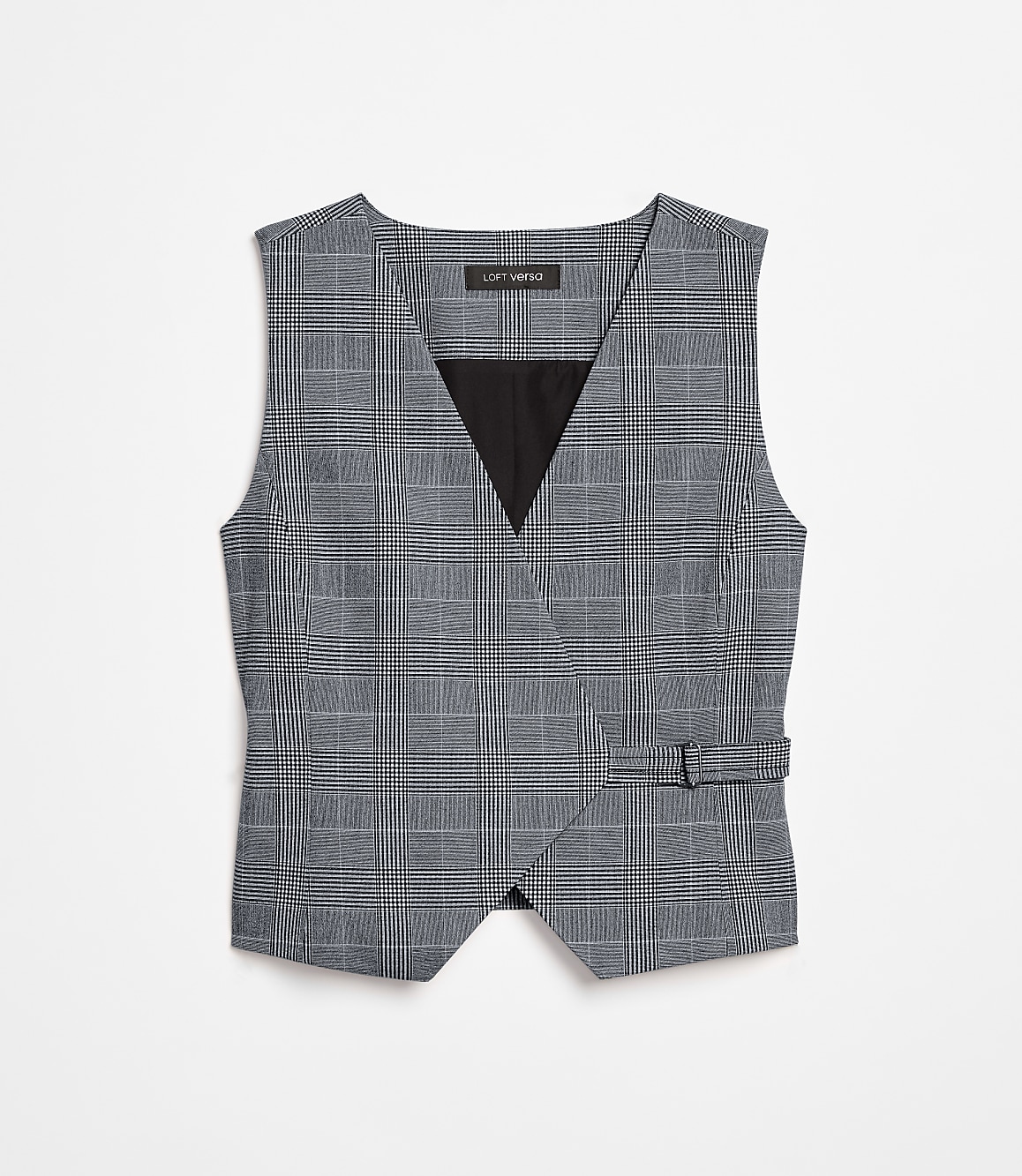 Petite LOFT Versa Plaid Seasonless Stretch Wrap Vest