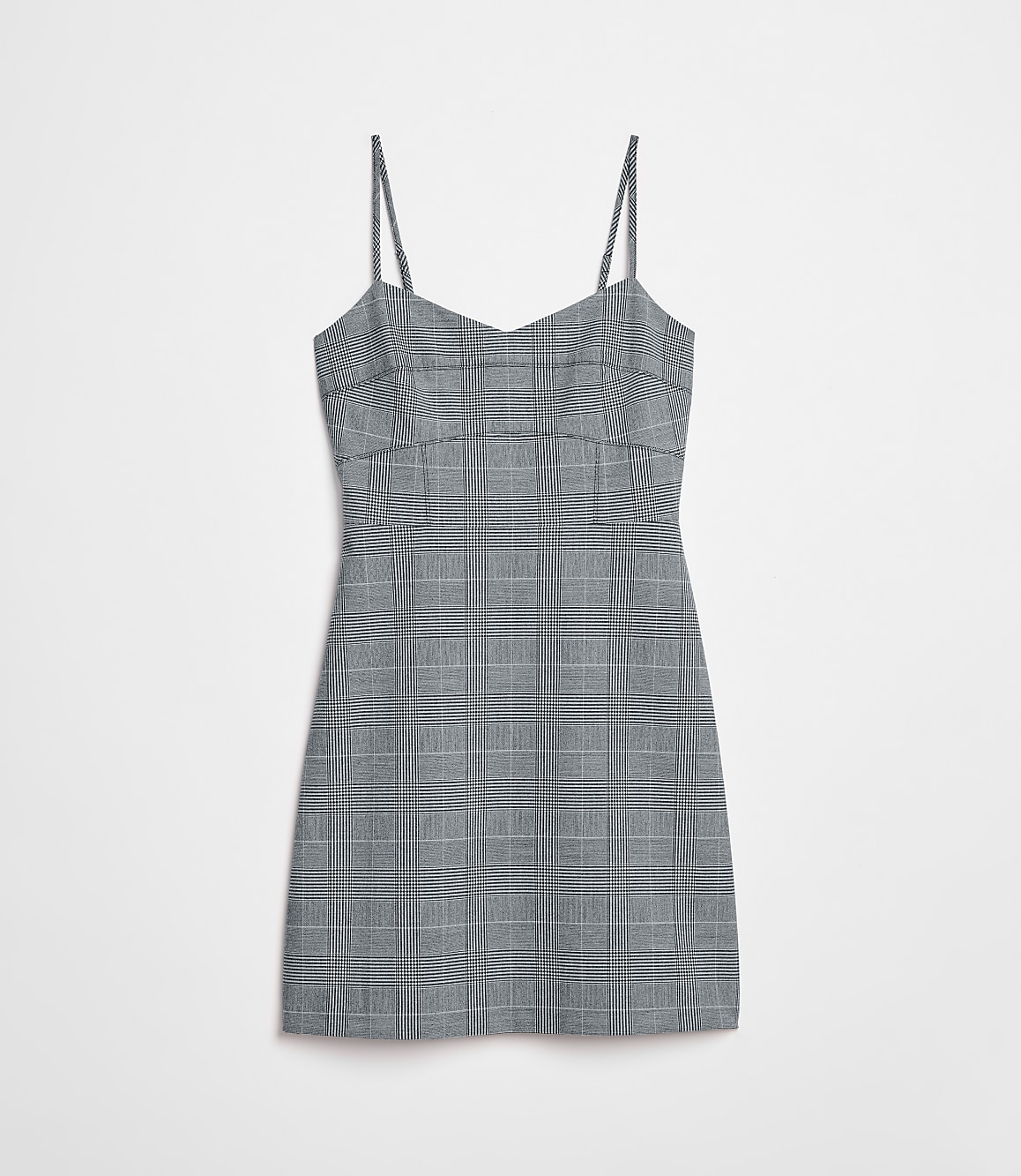 Petite LOFT Versa Seasonless Stretch Strappy Mini Dress in Plaid