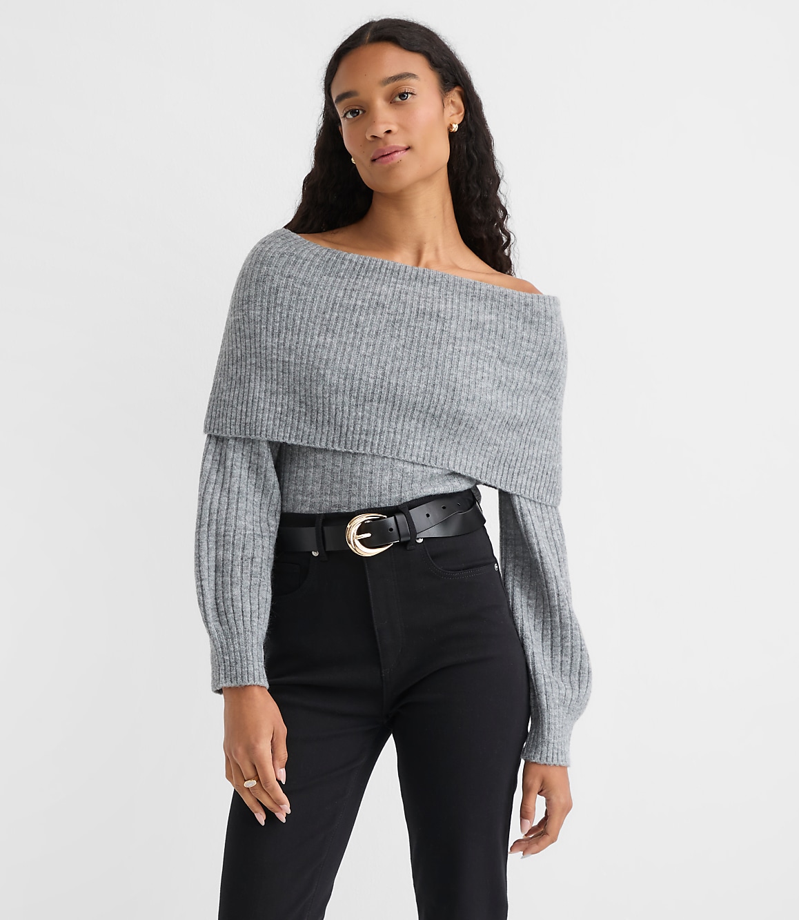 Ribbed Off The Shoulder Sweater