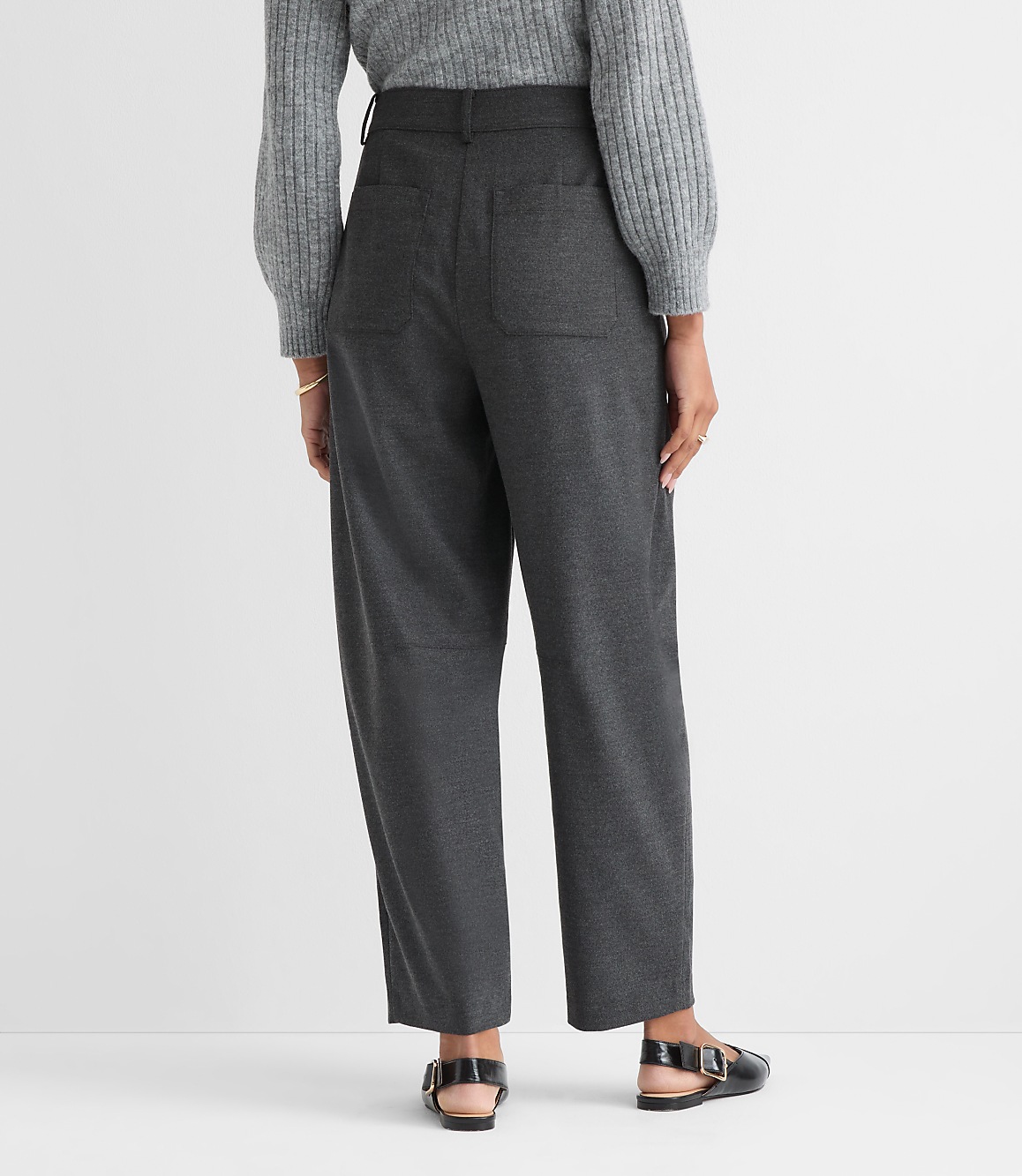 Tailored Barrel Pants in Brushed Flannel