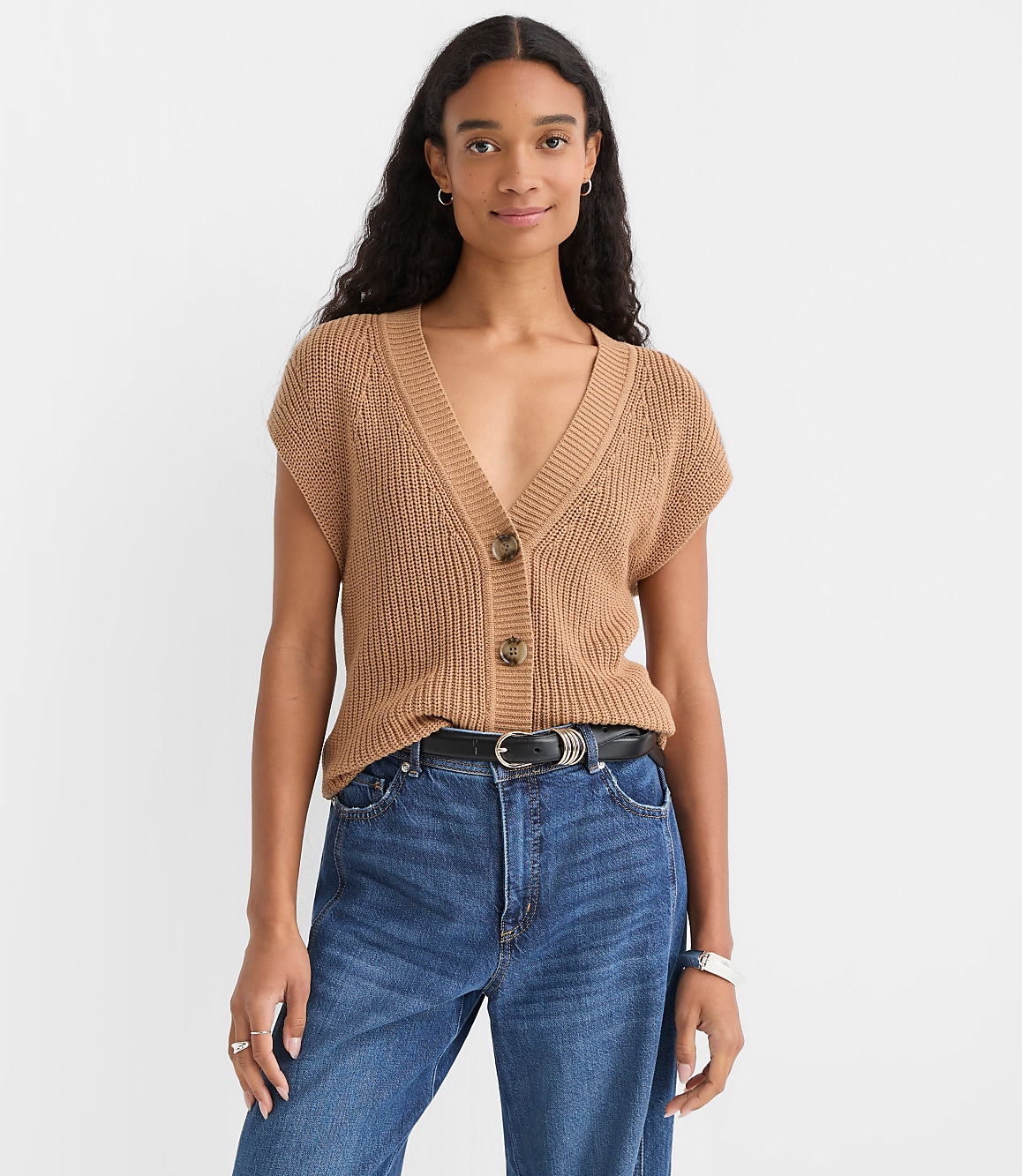 Ribbed V-Neck Sweater Vest
