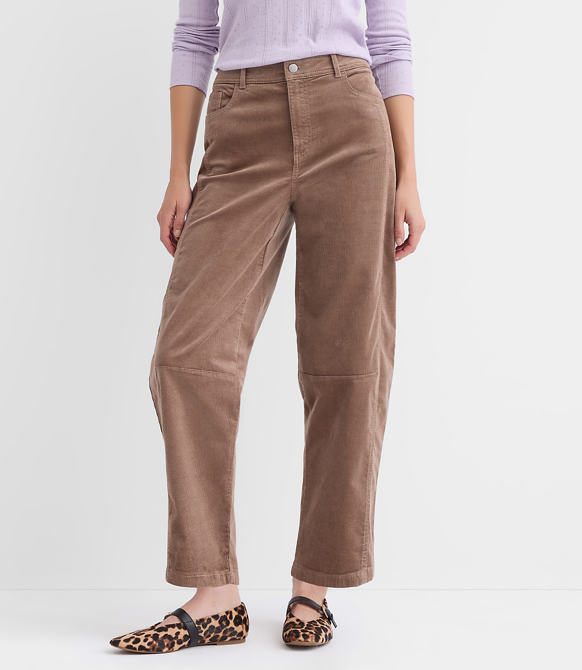 Petite Barrel Corduroy Pants
