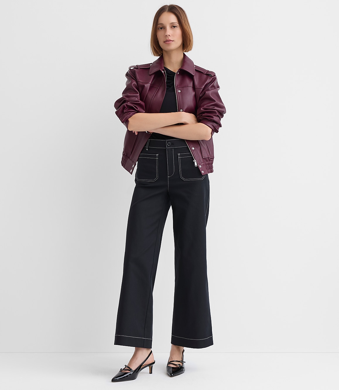 Tall Palmer Wide Leg Pants in Pique