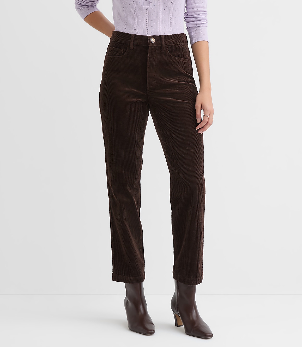 Curvy Straight Corduroy Pants