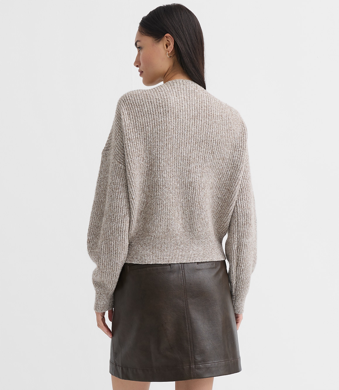 Angled Ribbed V-Neck Sweater