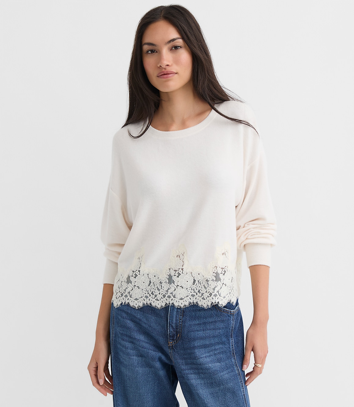 Floral Lace Hem Top