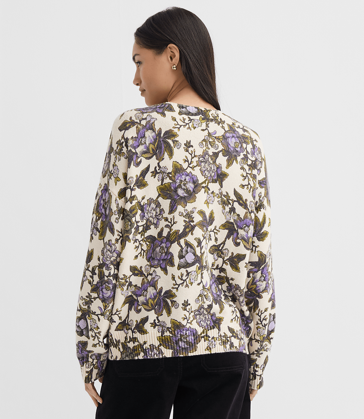 Floral Blouson Sleeve Sweater