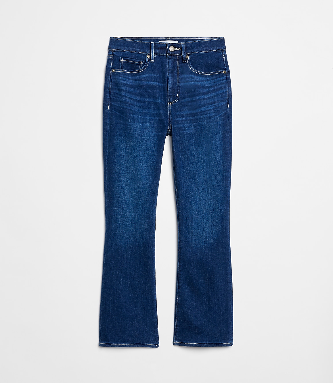 Petite High Rise Kick Crop Jeans in Bright Indigo Wash