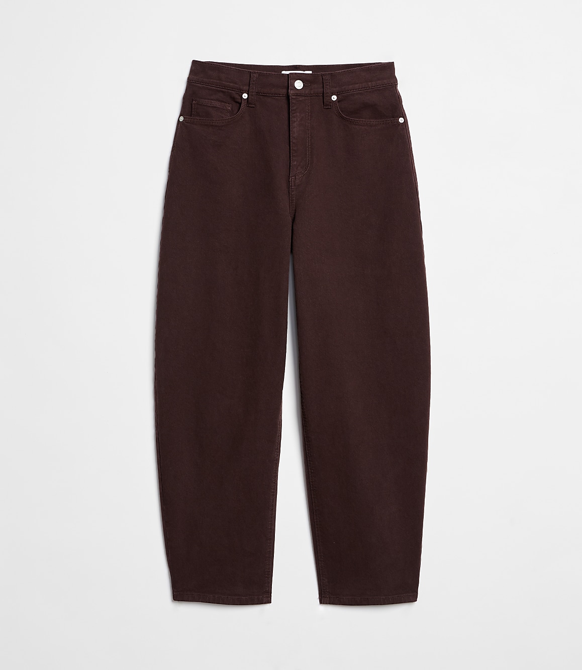 Petite High Rise Barrel Jeans in Iced Espresso