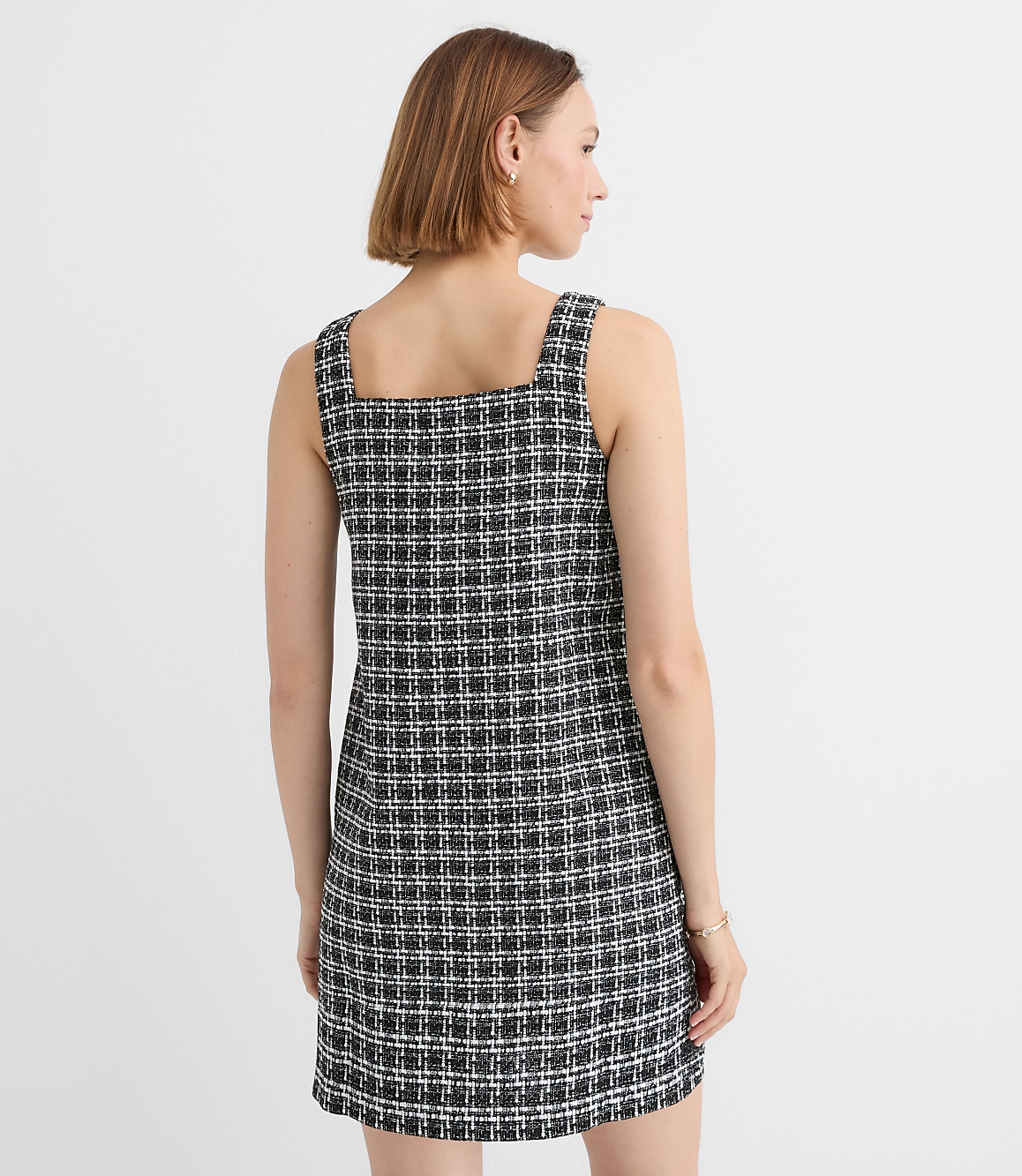 Petite Tweed Double Breasted Mini Pocket Dress