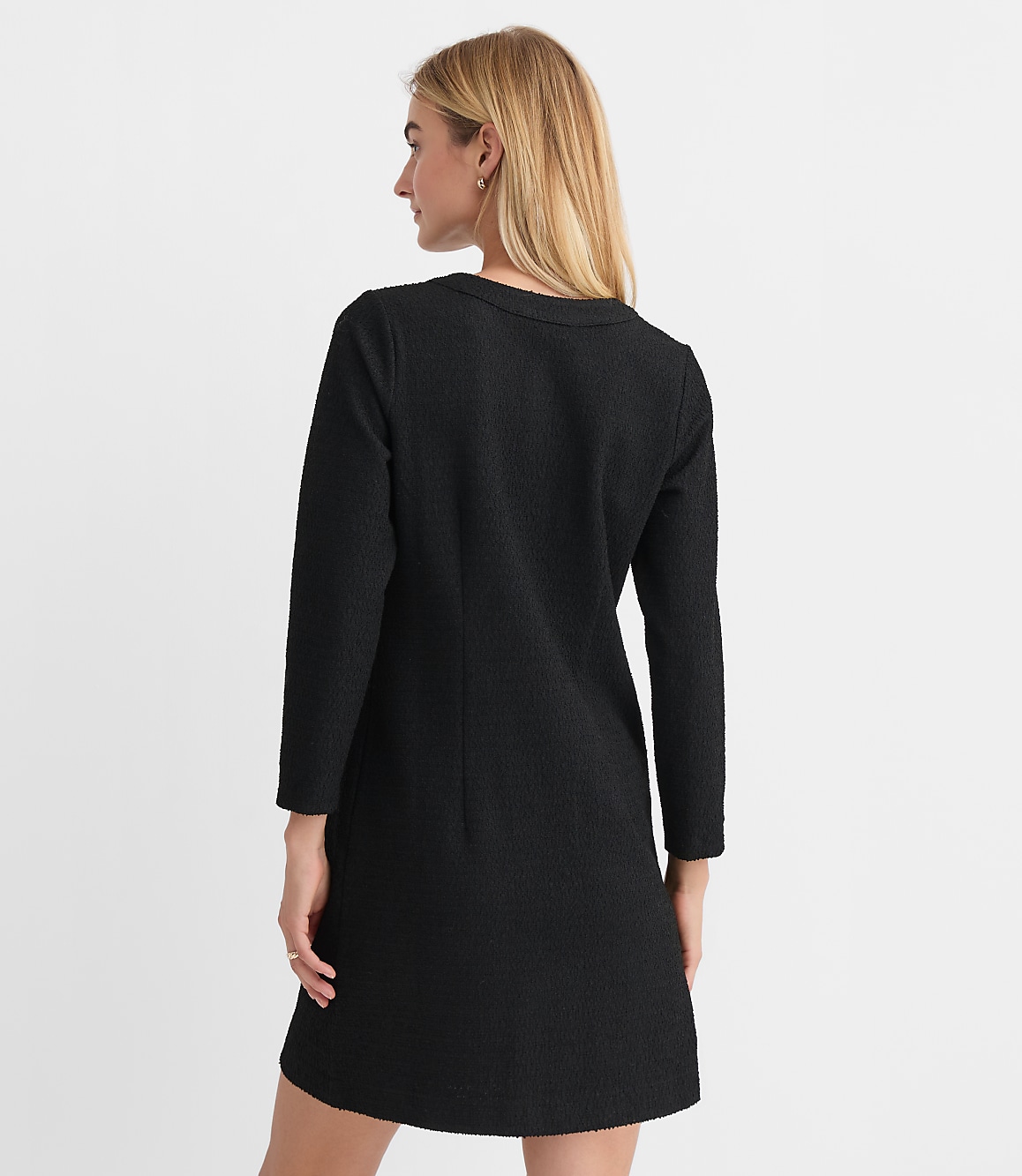 Tweed Button Mini Pocket Dress