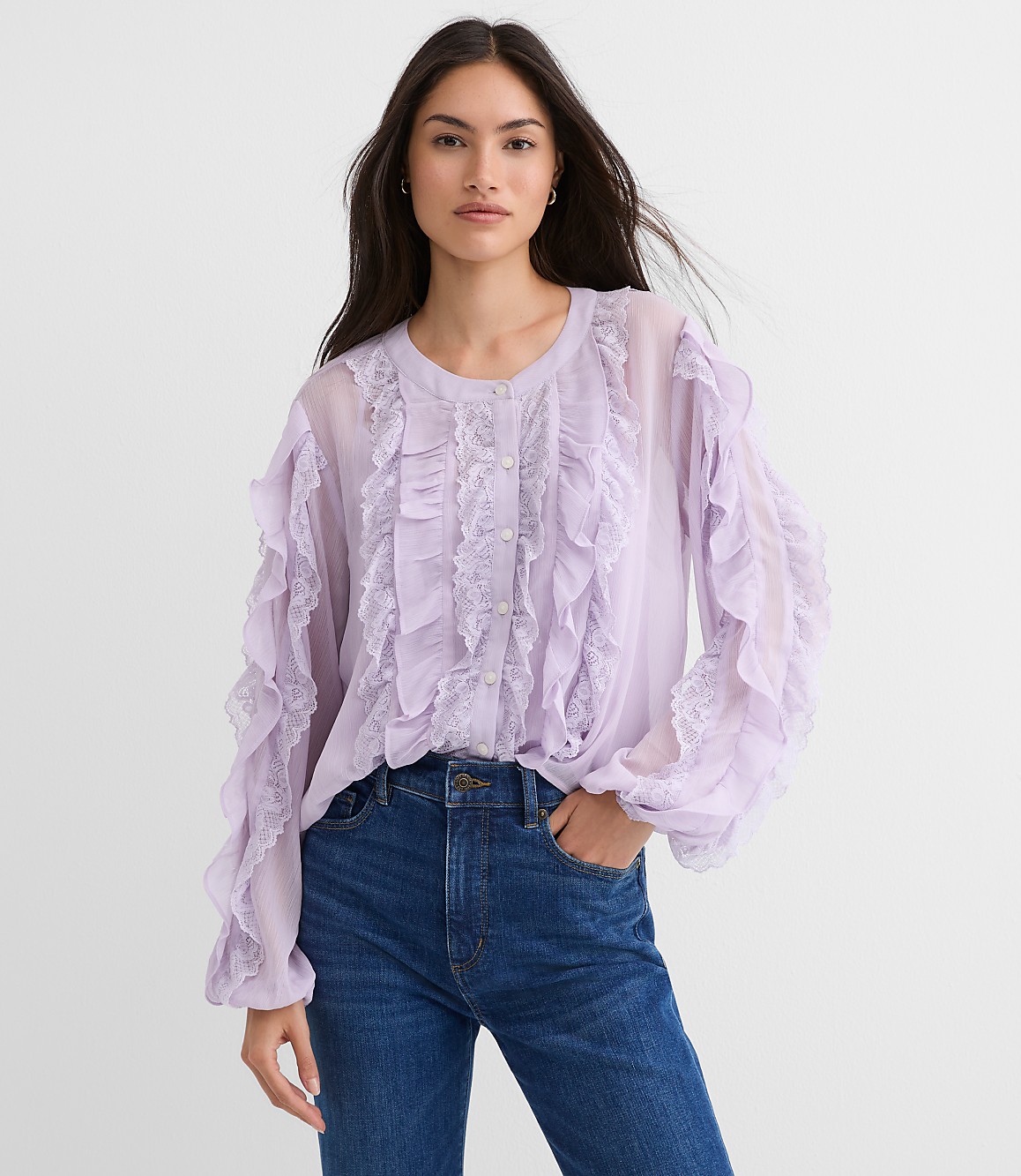 Lace Ruffle Blouse