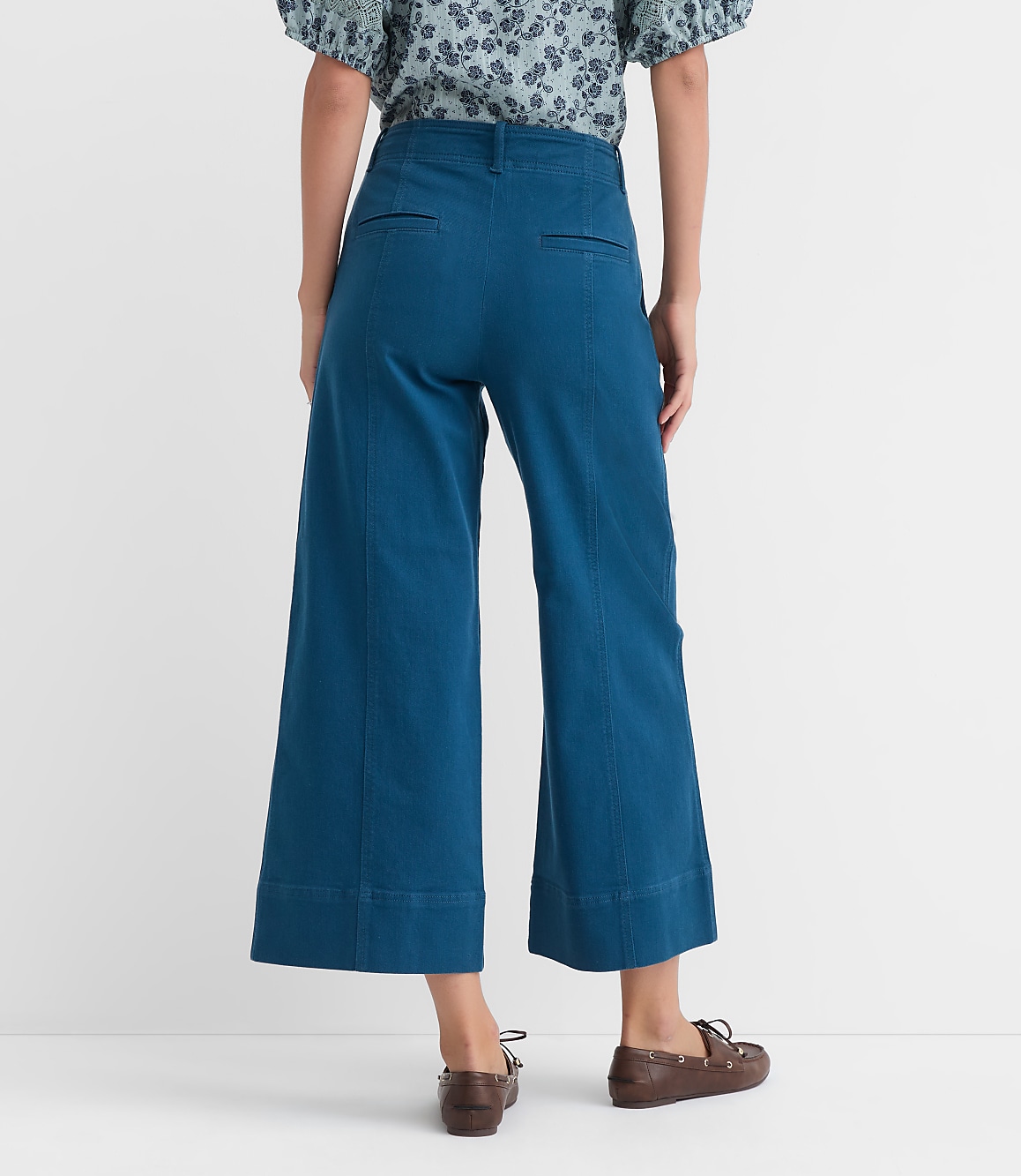 Curvy Palmer Wide Leg Crop Pants in Twill