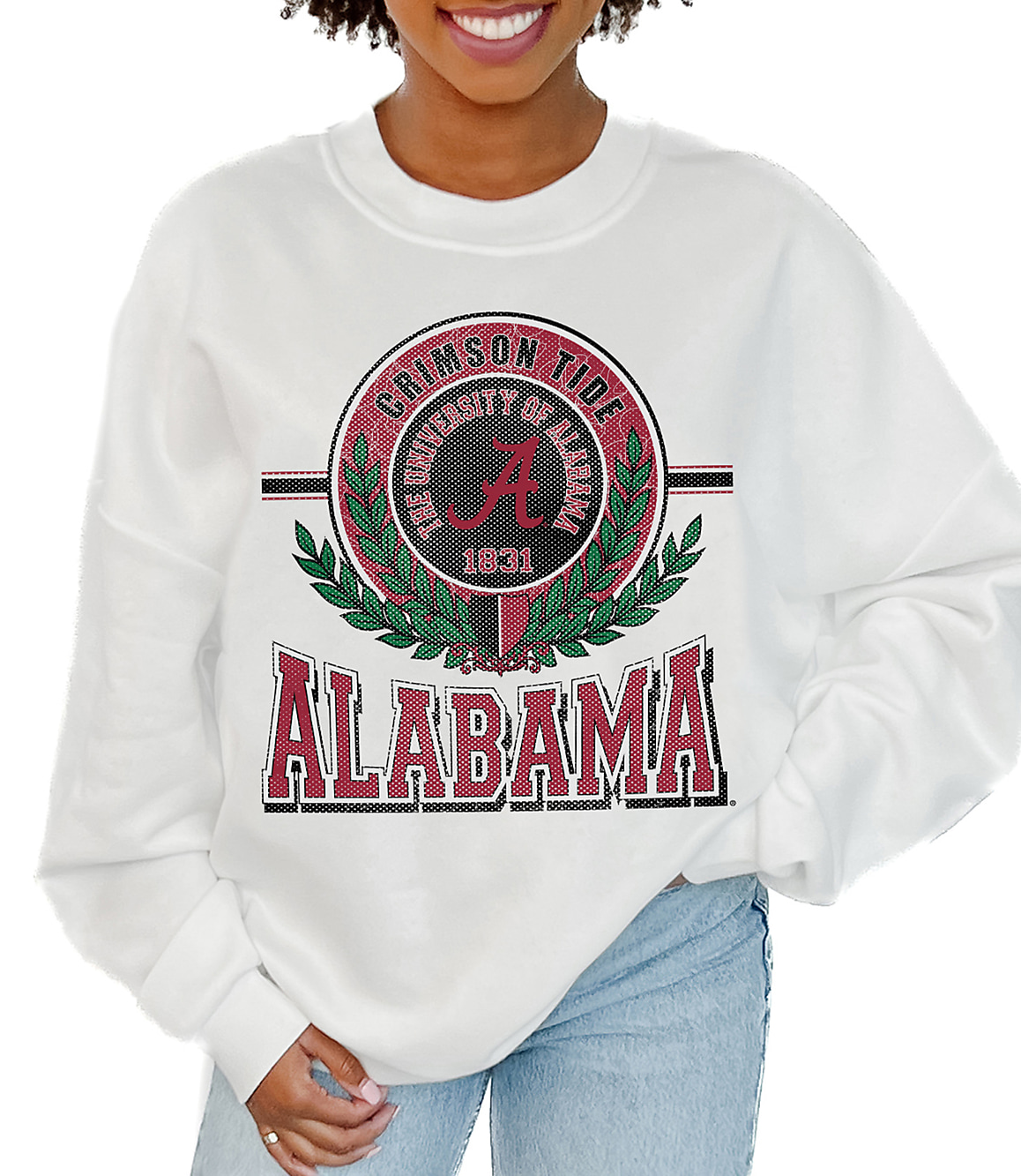 Gameday Couture Alabama Crimson Tide Hot Shot Premium Fleece Drop Shoulder Crew Neck Pullover