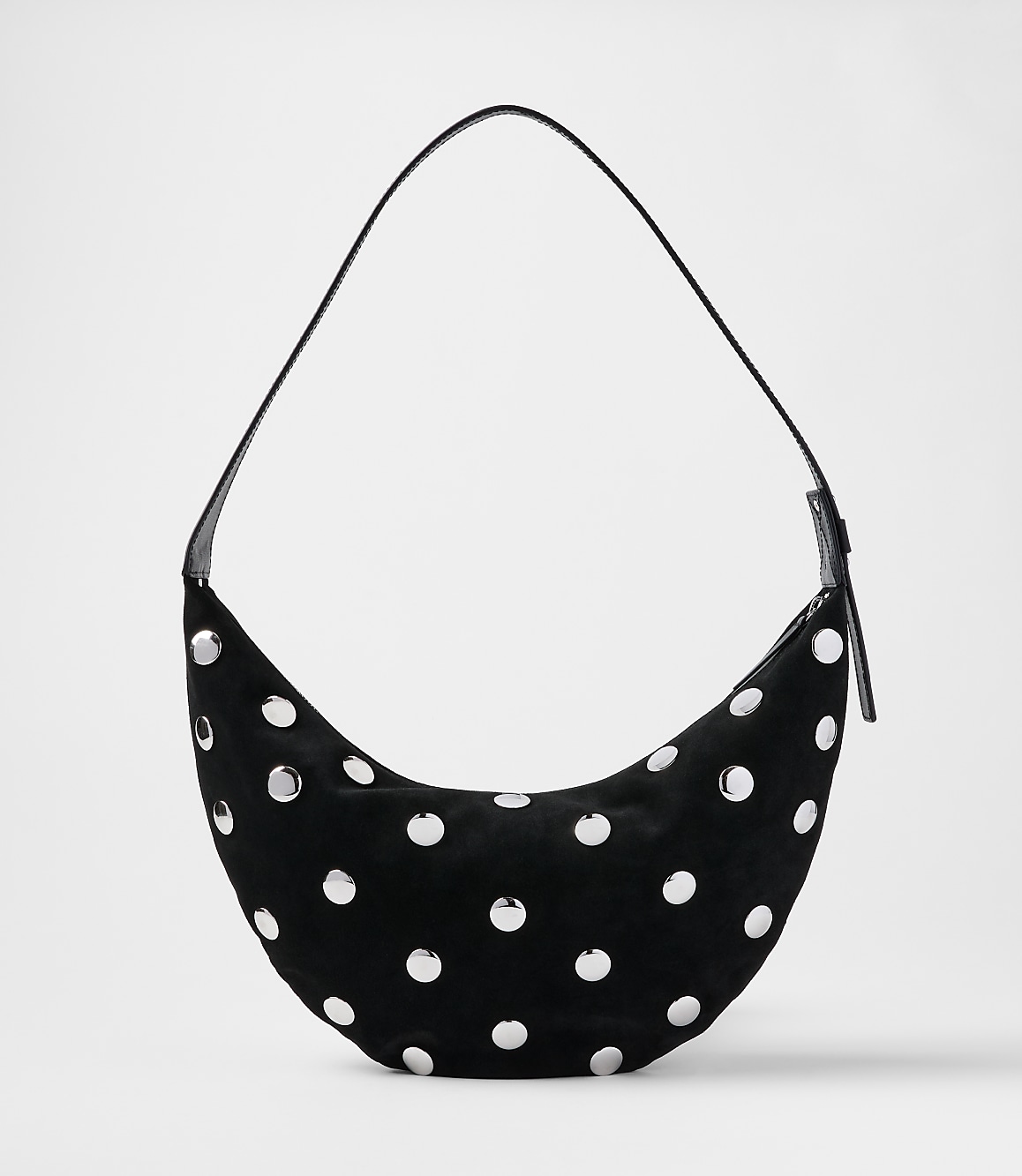 Studded Suede Hobo Bag
