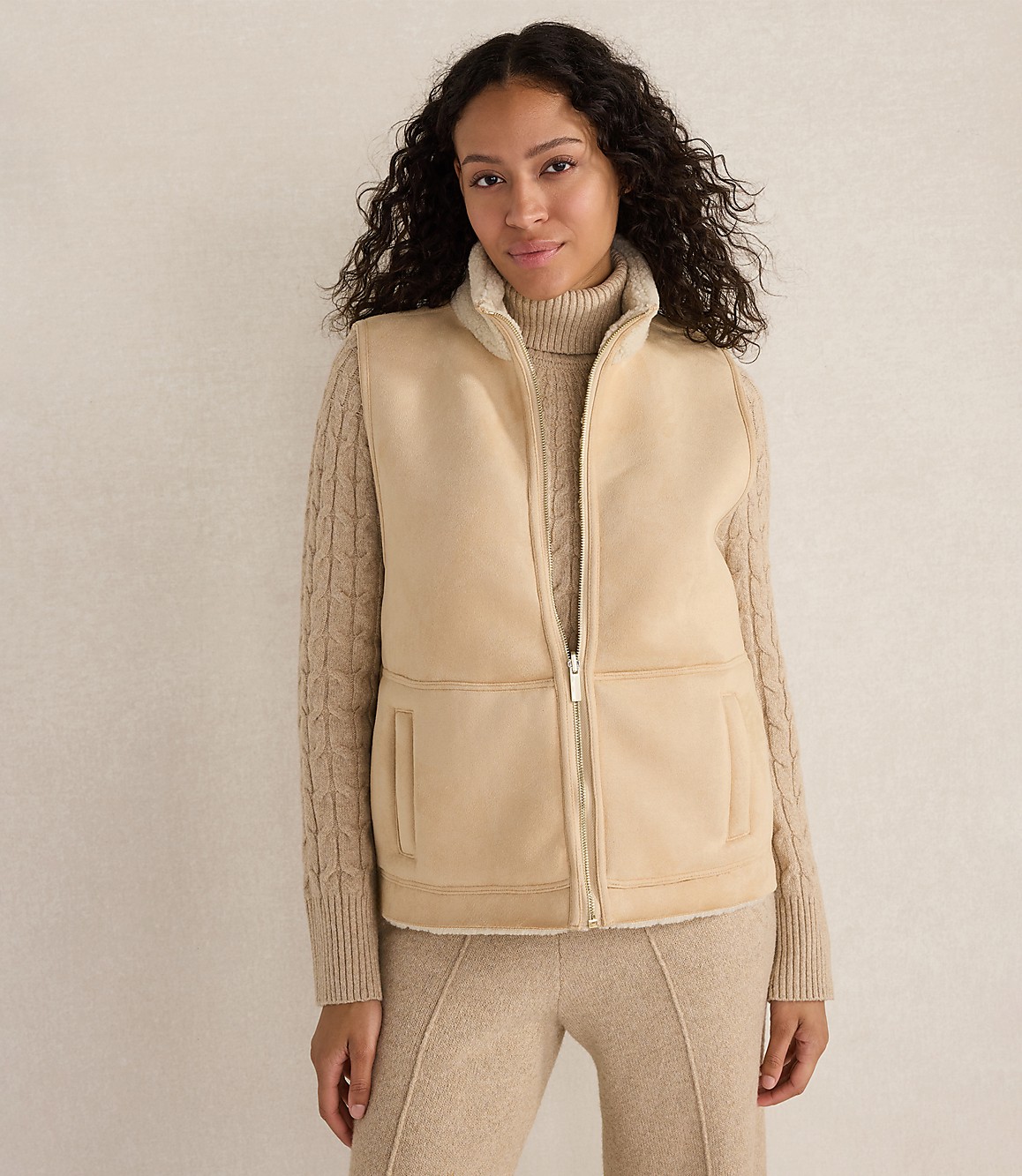 Haven Well Within Faux Suede and Sherpa Reversible Vest
