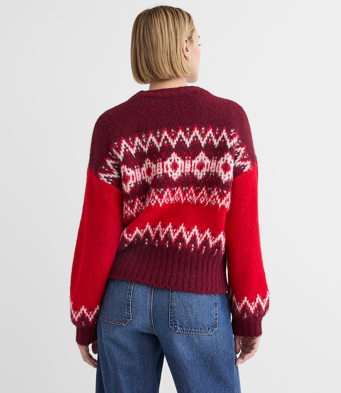 Colorblock Fair Isle Sweater