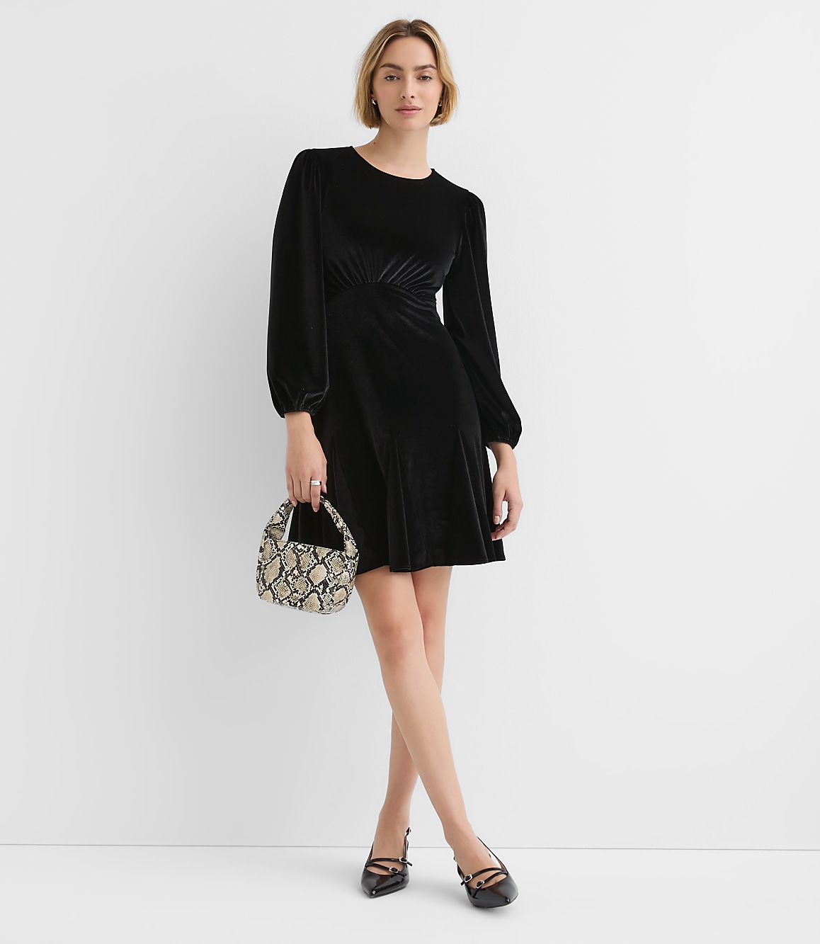 Velvet Godet Mini Dress