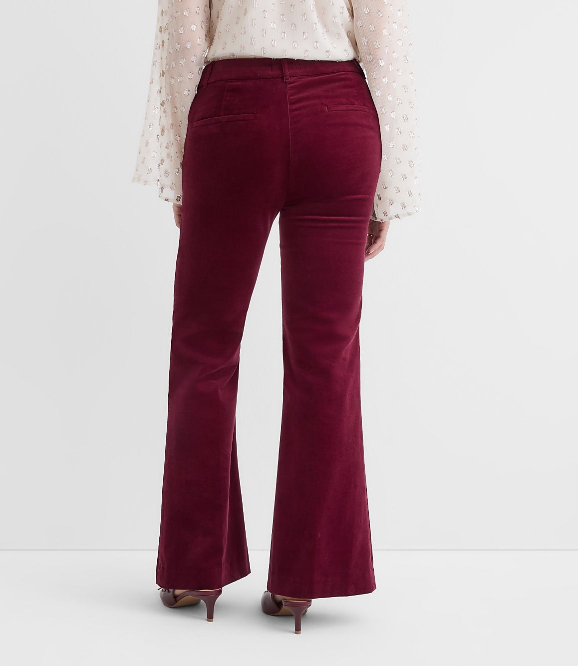 Curvy Slim Flare Pants in Stretch Velvet