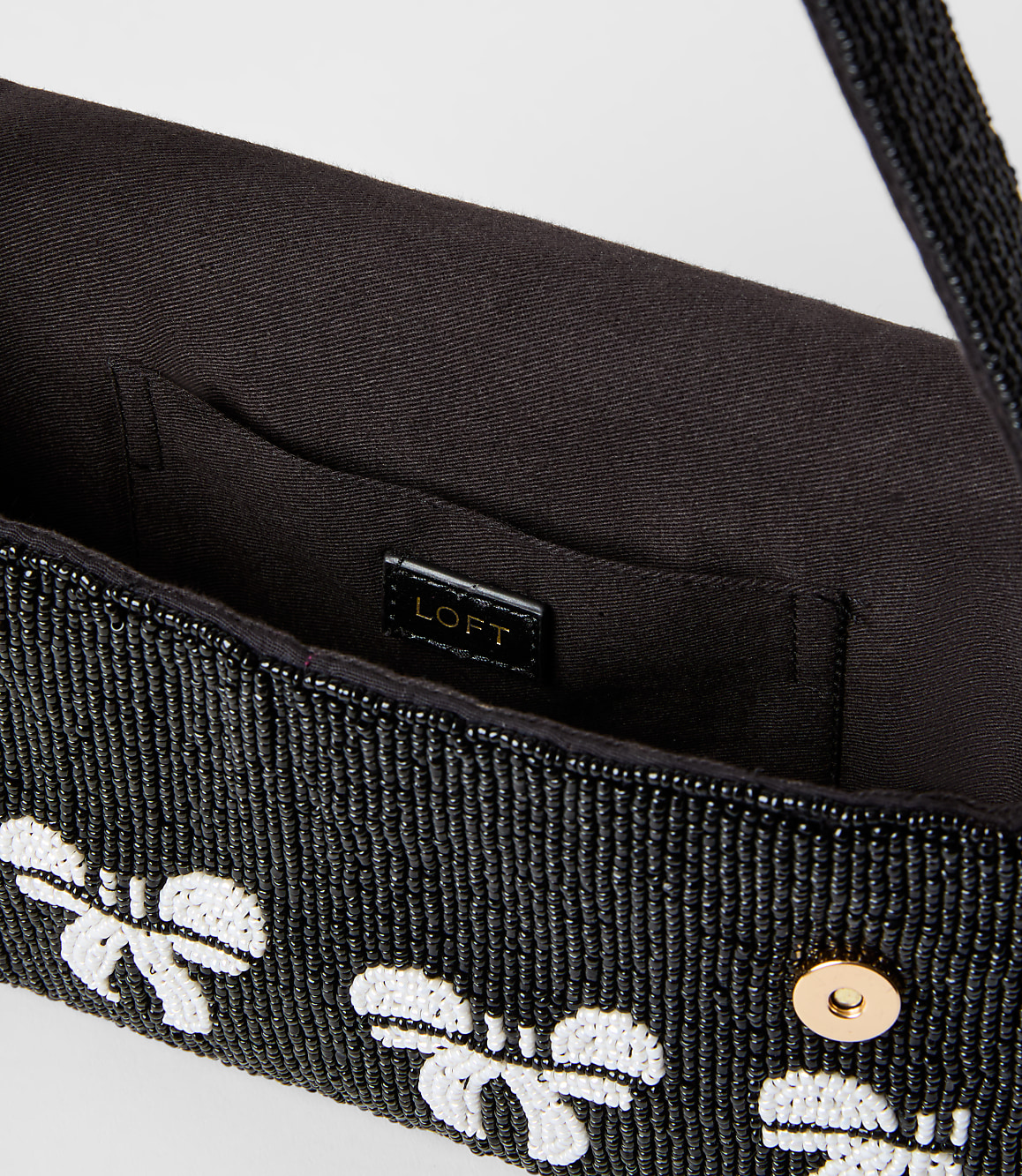 Bow Beaded Shoulder Bag