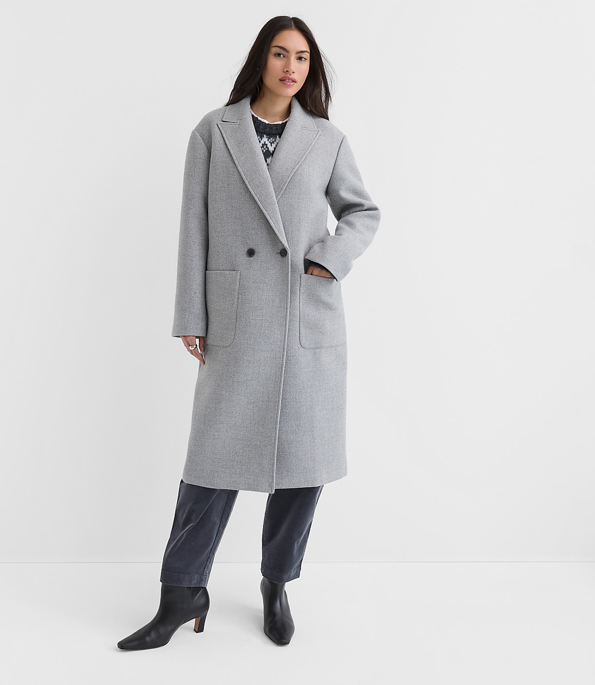 Heathered Patch Pocket Coat