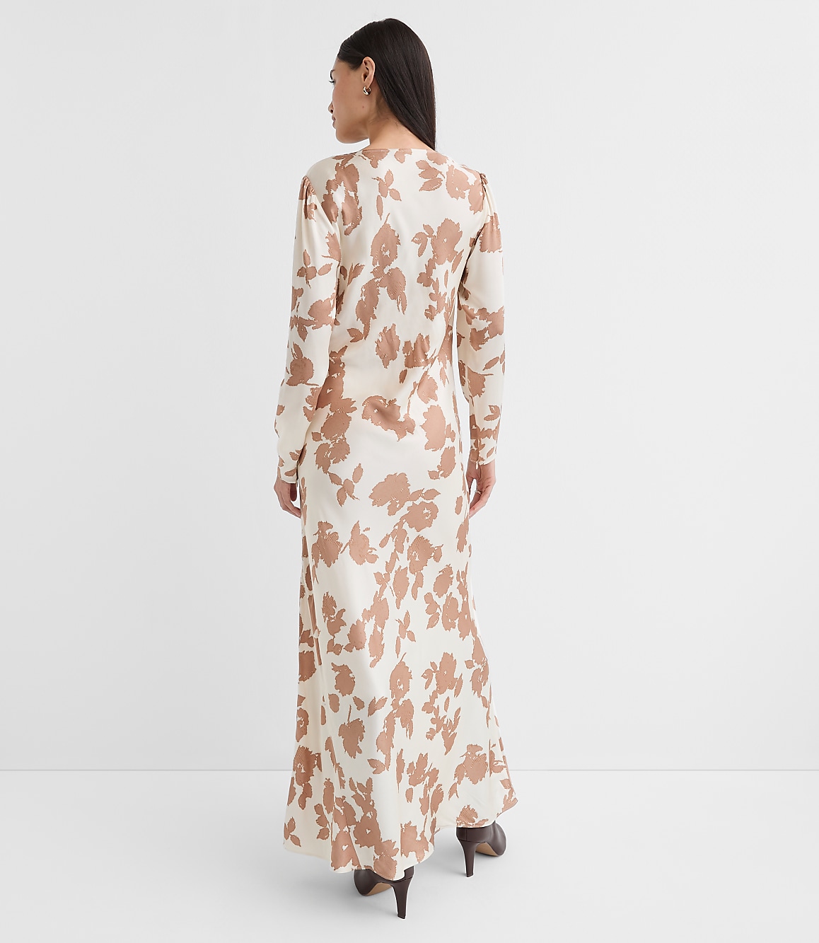 Floral V-Neck Bias Maxi Dress
