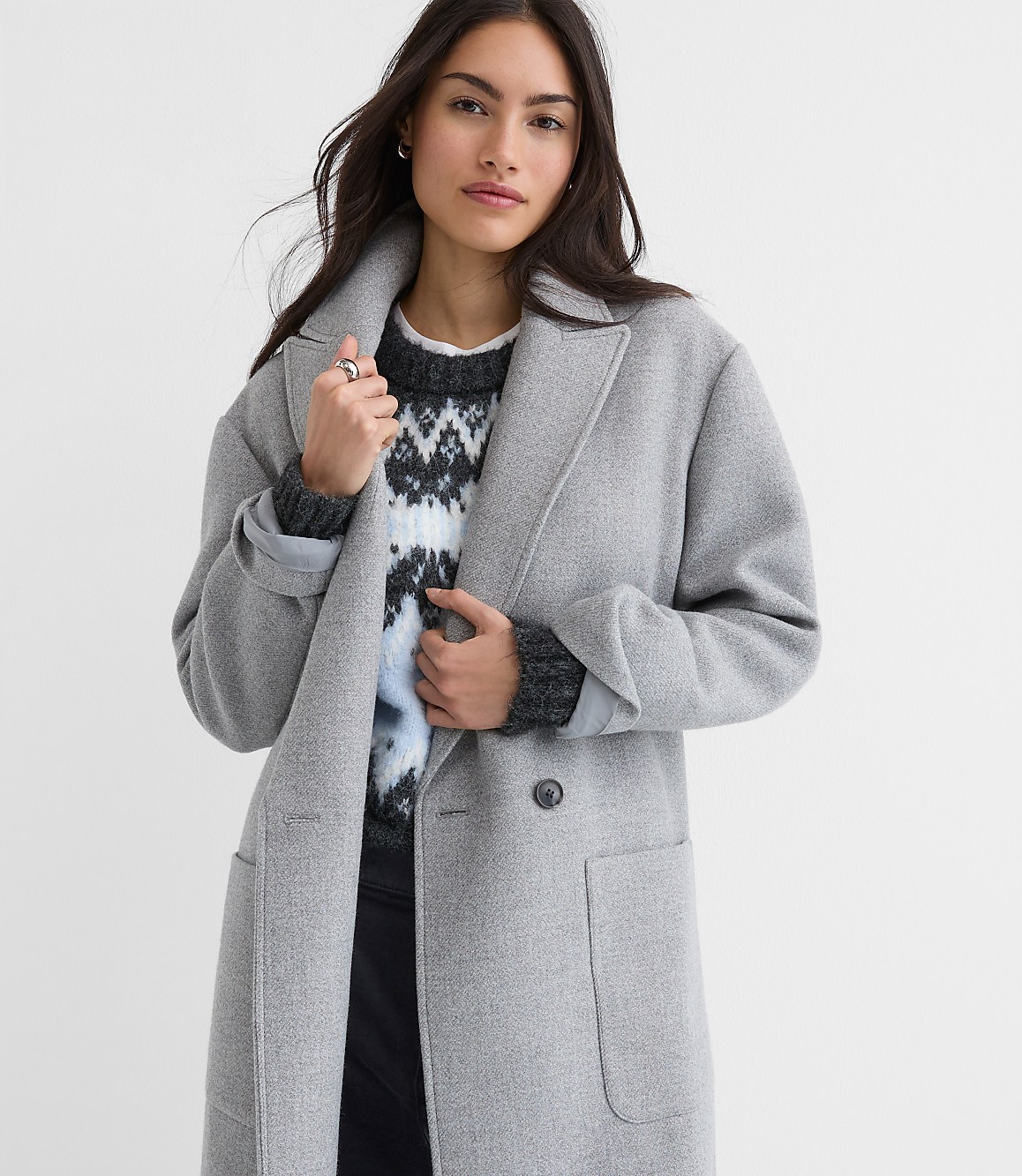 Heathered Patch Pocket Coat