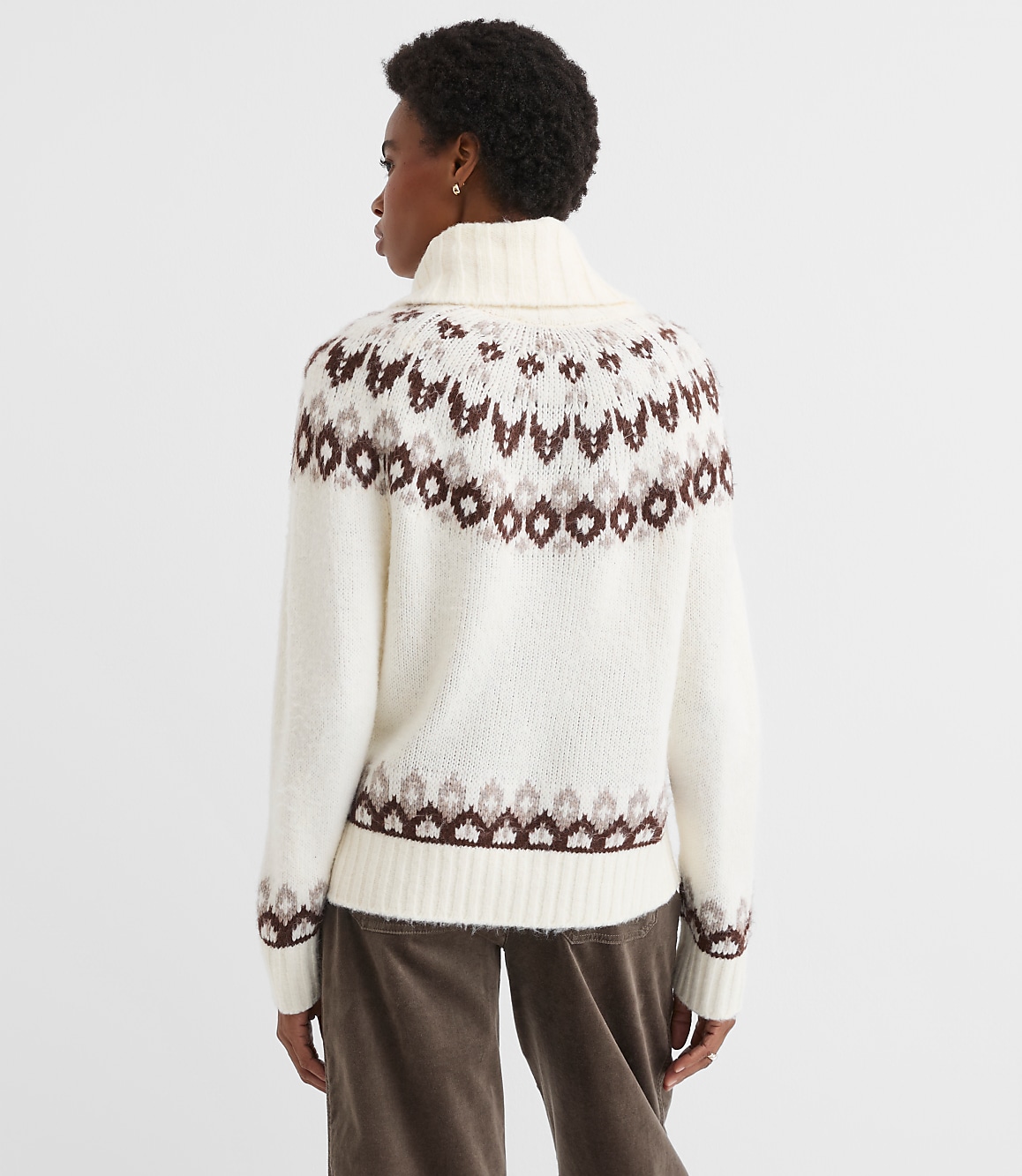 Petite Fair Isle Cowl Neck Sweater