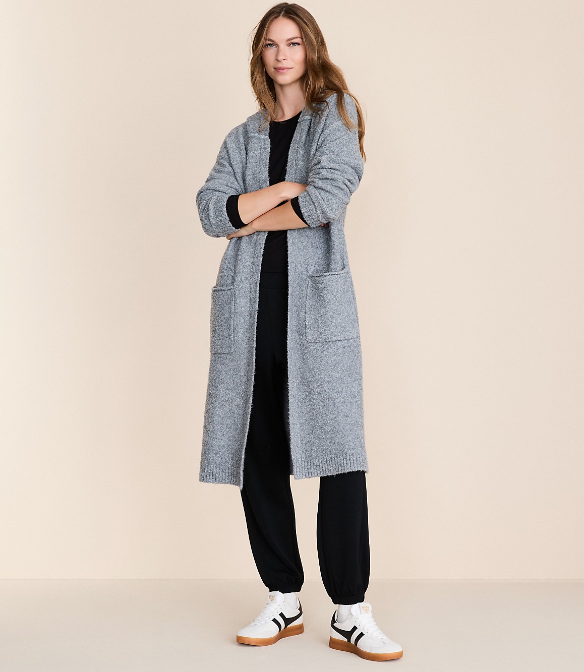 Petite Lou & Grey Boucle Hooded Maxi Cardigan