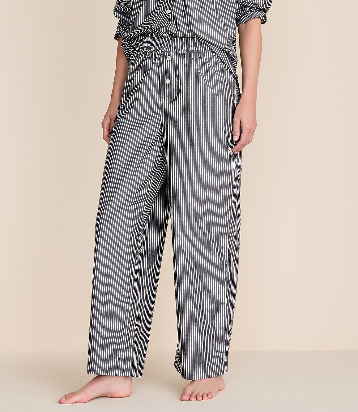 Striped Poplin Pajama Pants