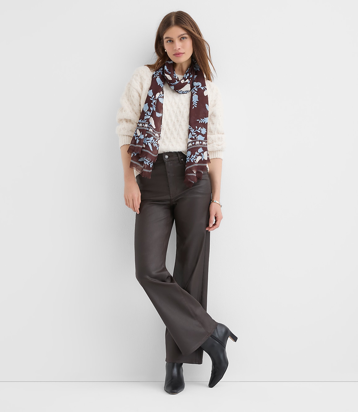 Petite Fuzzy Cable Sweater