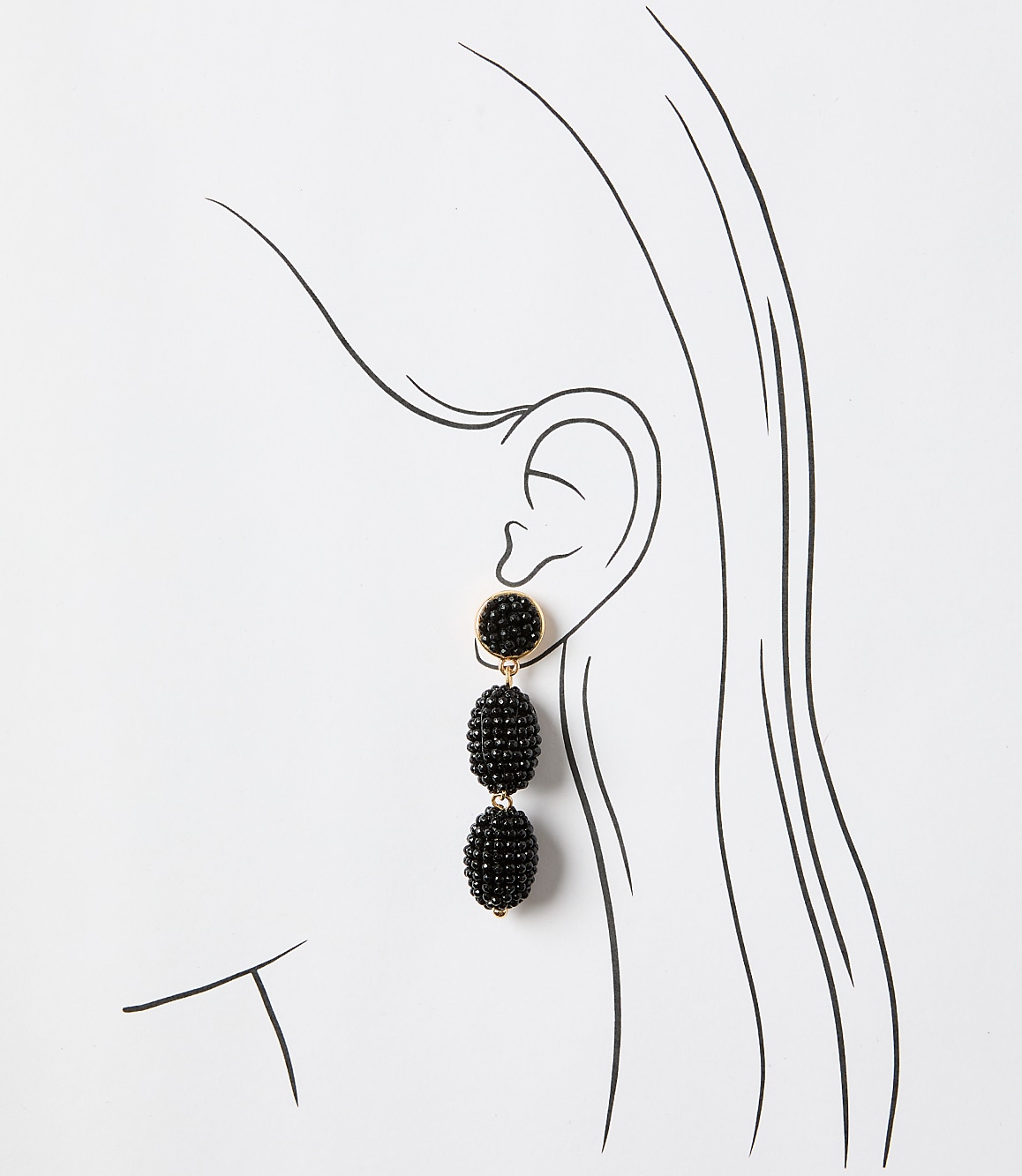 Beaded Triple Drop Statement Earrings