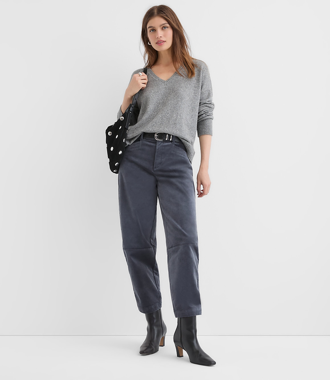 Sparkle V-Neck Relaxed Everyday Sweater