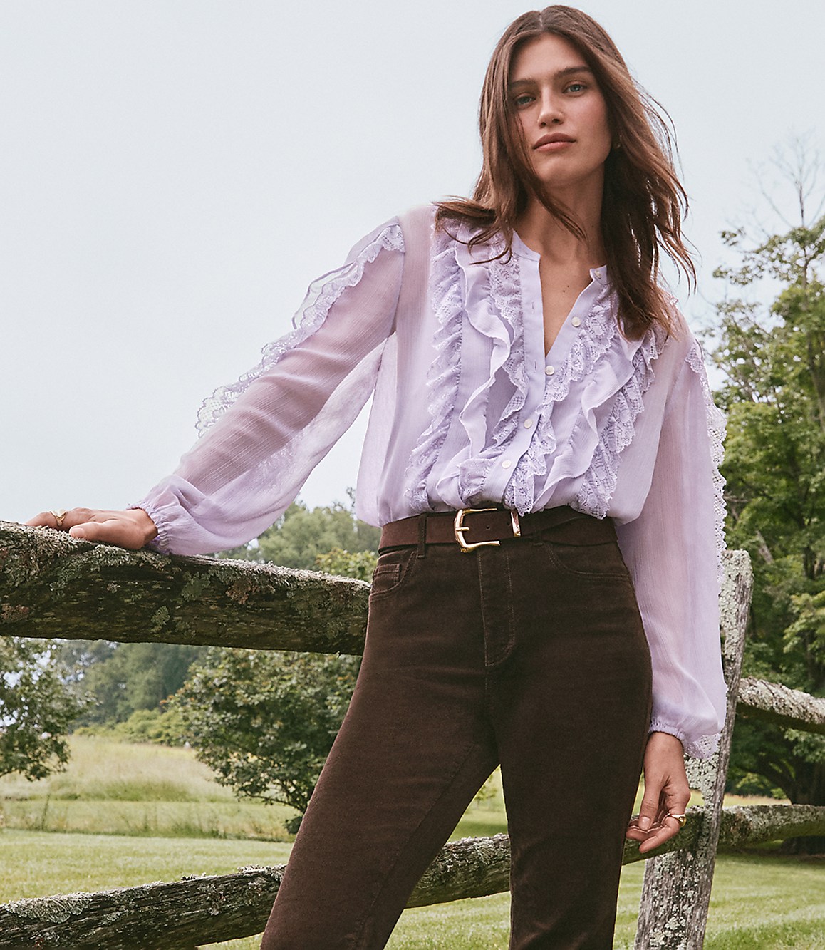 Lace Ruffle Blouse