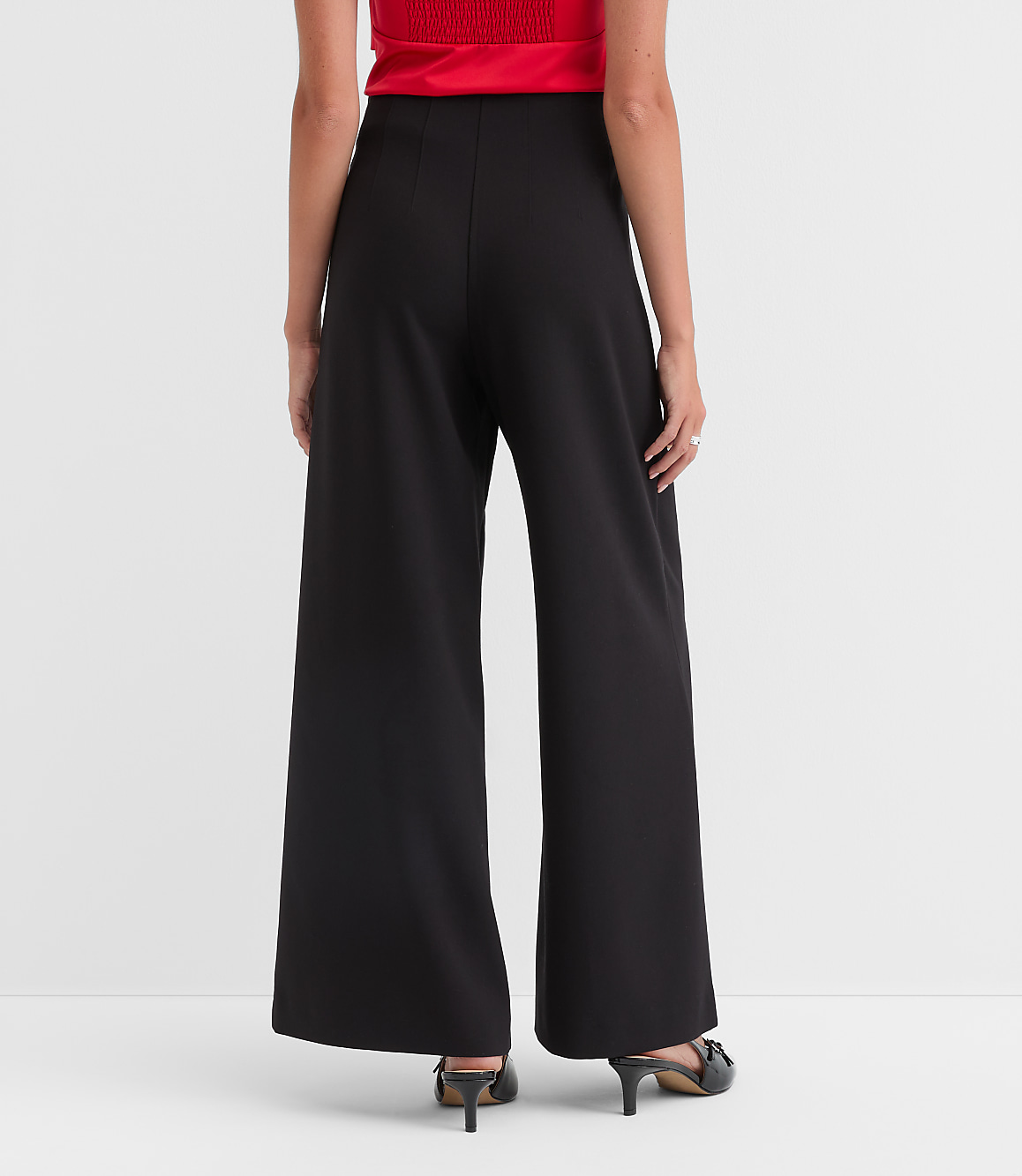 Curvy Darted Palazzo Pants in Doubleface