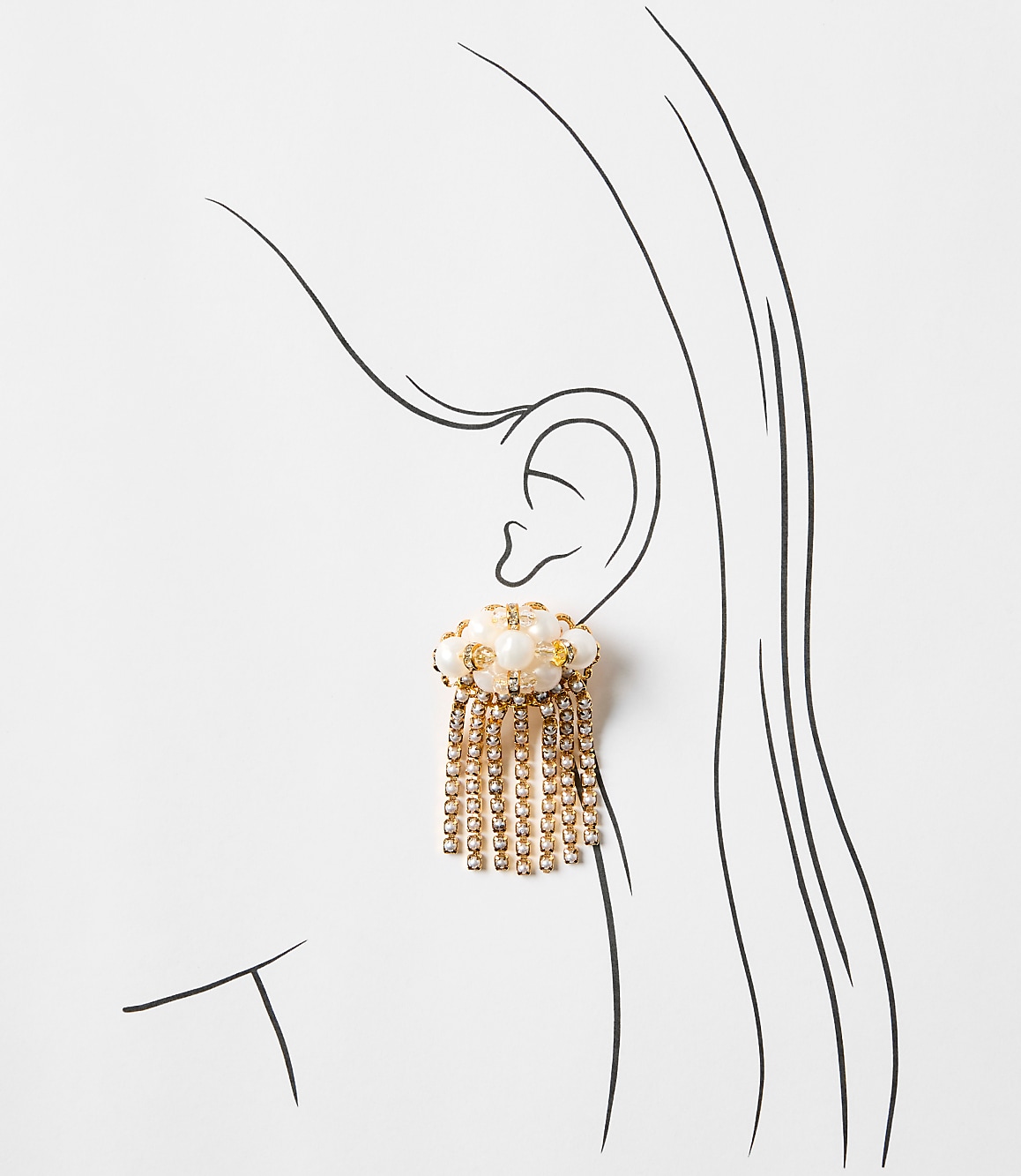 Italian Collection Pearlized Cluster Waterfall Earrings