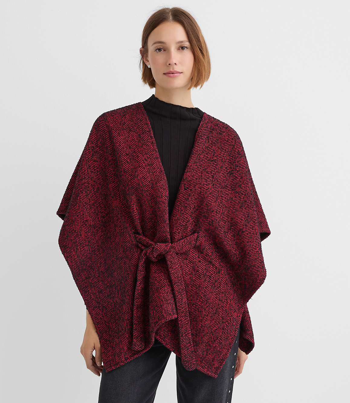 Herringbone Belted Wrap
