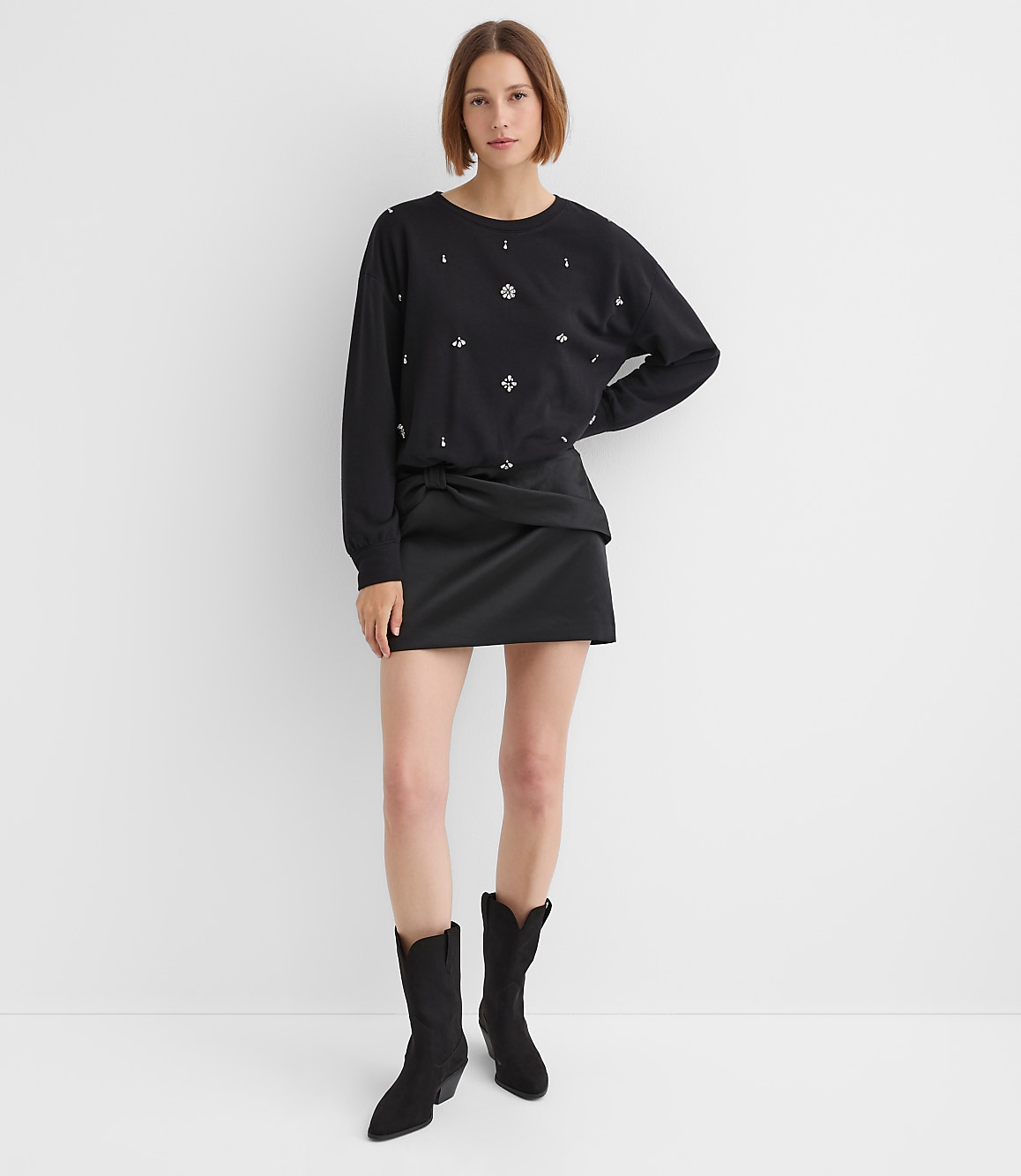 Petite Crystal Bubble Sweatshirt