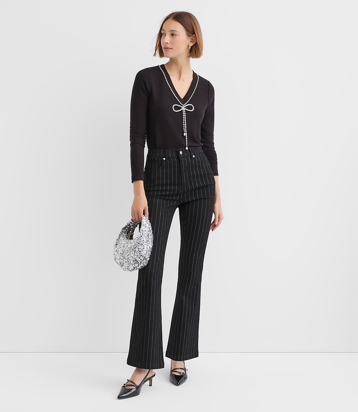 Reversible Jeweled Bow Top
