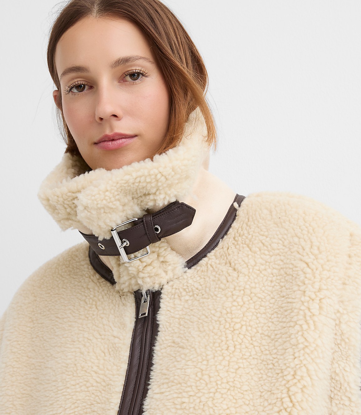 Crackle Faux Suede & Faux Shearling Pocket Vest