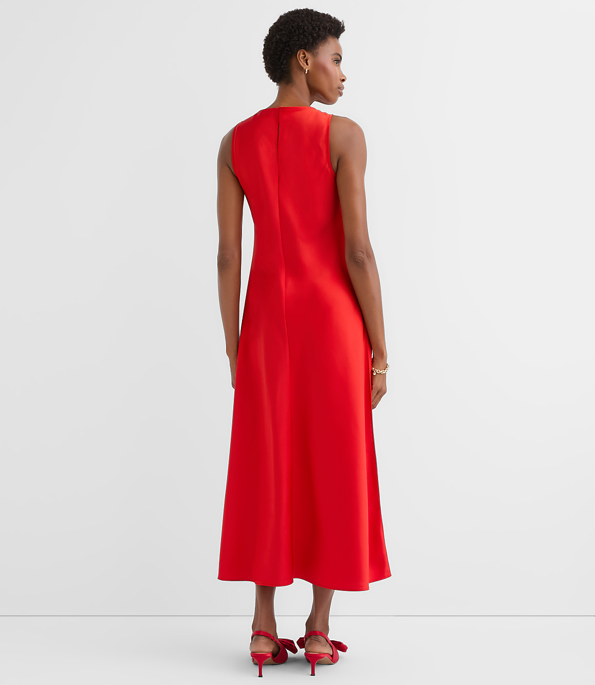 Satin Bias Midi Dress