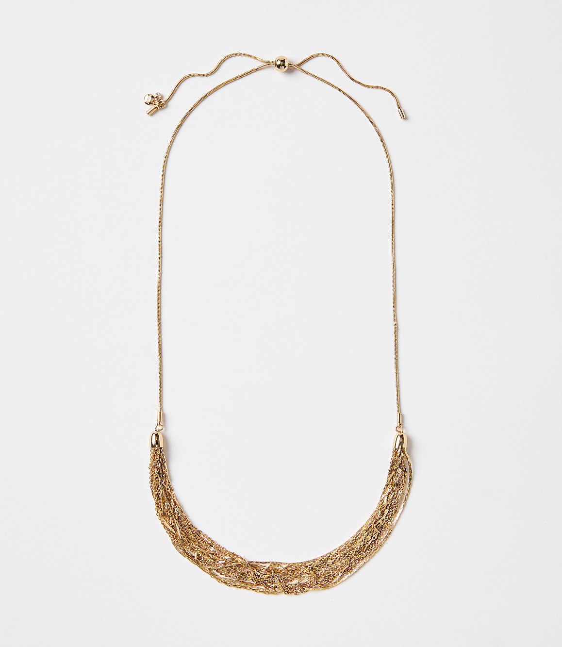 Multistrand Chain Pull Tie Necklace